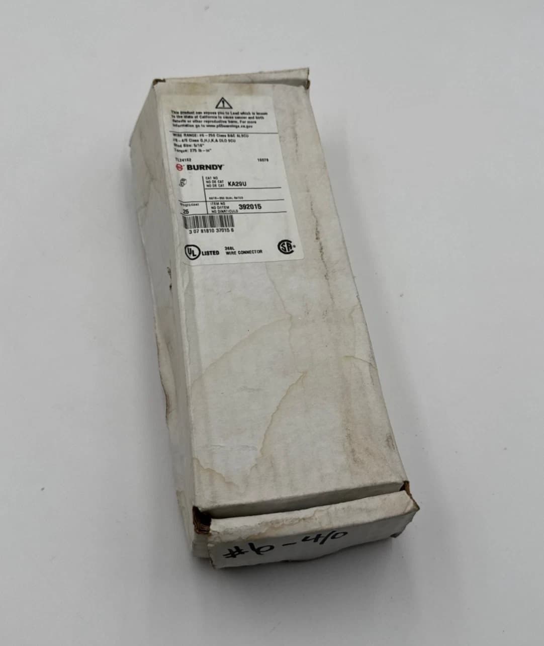 25PC Burndy KA29U 392015 Aluminum Mechanical Terminal Lugs #6-250KCMIL Lot of 25