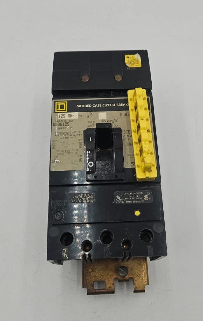 Square D KA36125 I-Line Circuit Breaker 125A 3P 600V 3PH KA 125 Amp 3 Pole USED