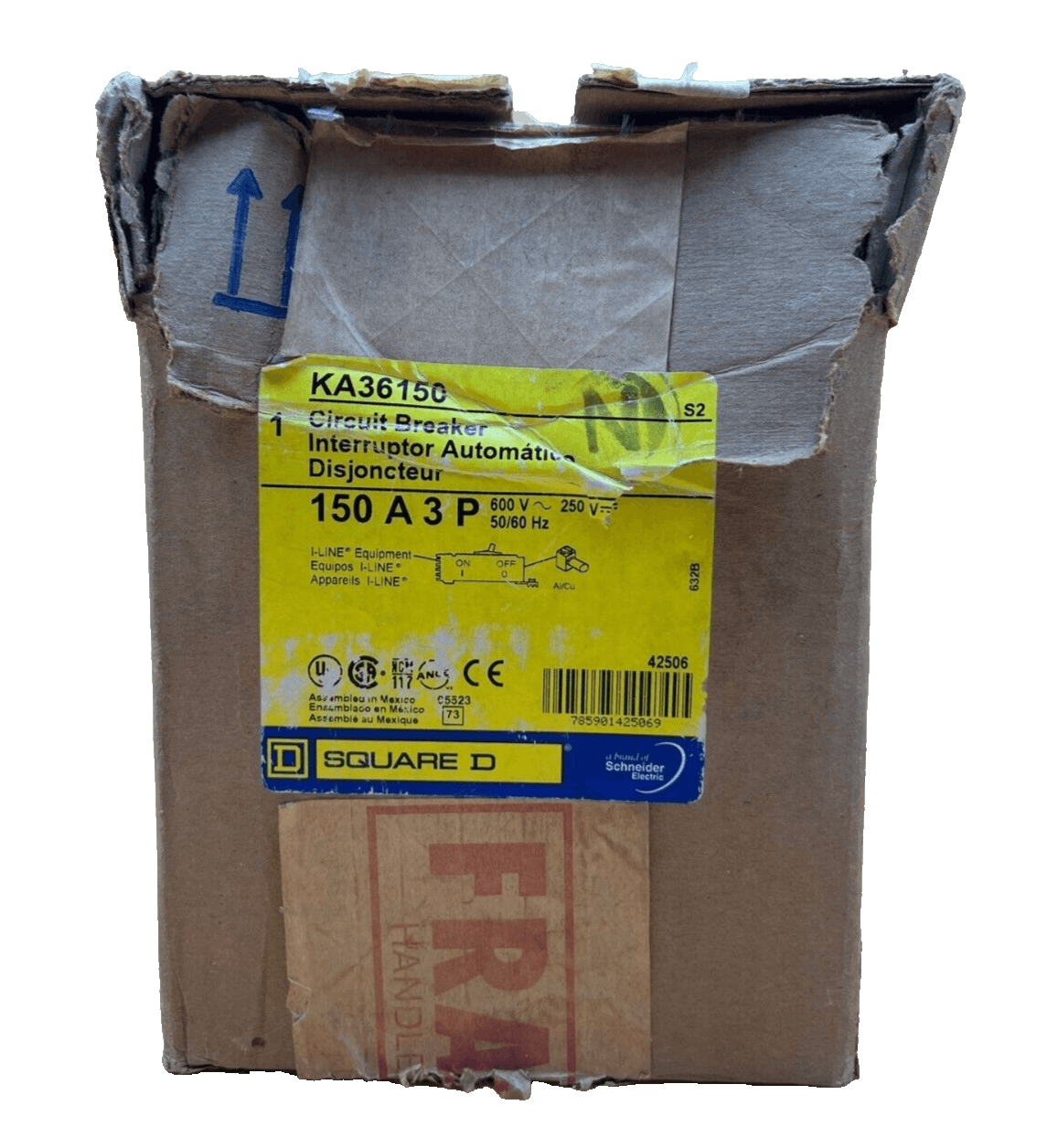 Square D KA36150 I-Line Circuit Breaker 150A 600V 3P KA 150 Amp 3 Pole – image 1