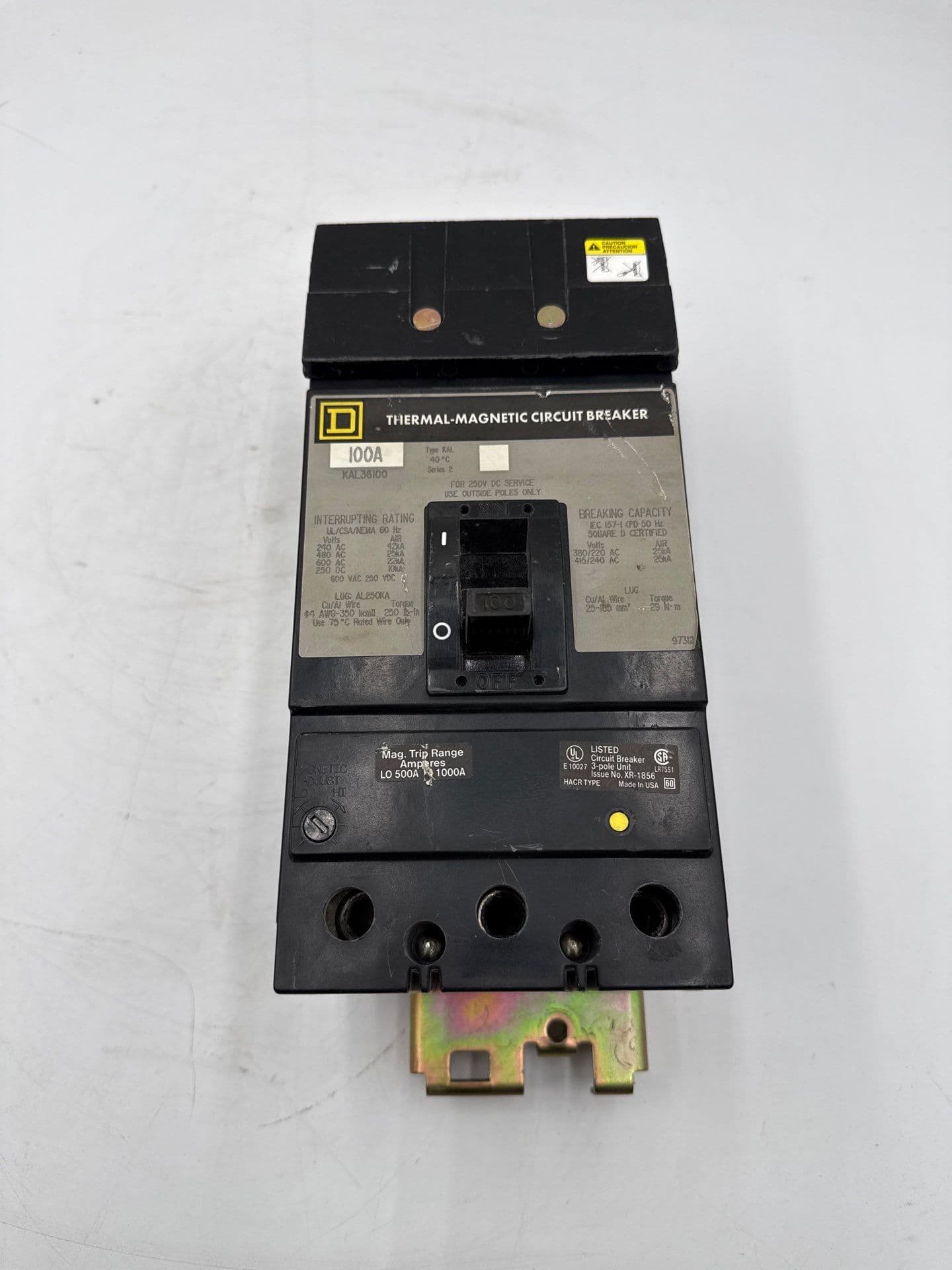 Square D KAL36100 I-Line Circuit Breaker 100A 3P 600V KAL 3PH 100 Amp KA36100