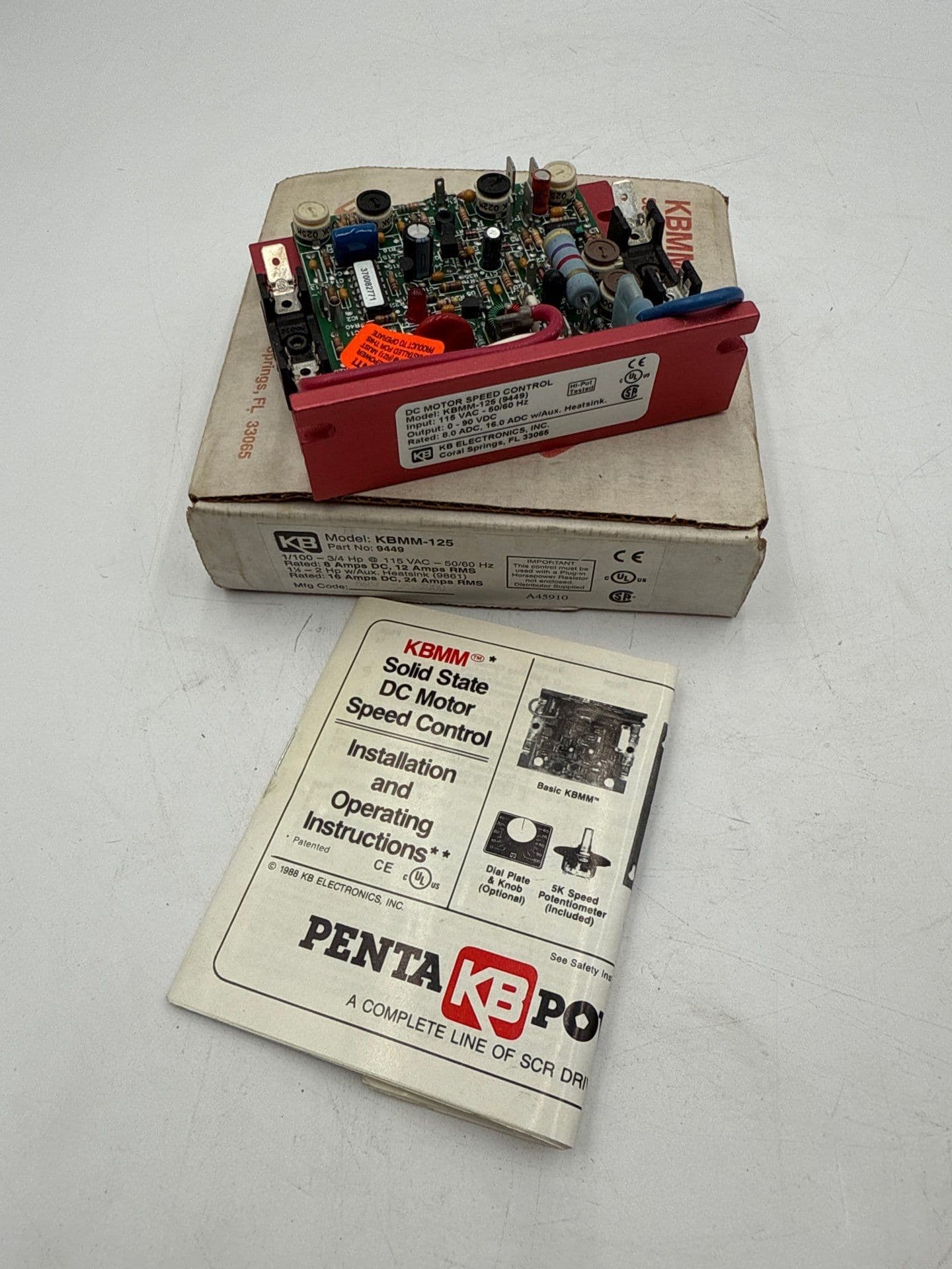 KB Electronics KBMM-125 DC Motor Speed Control 1/100-3/4 HP 115 VAC – image 1