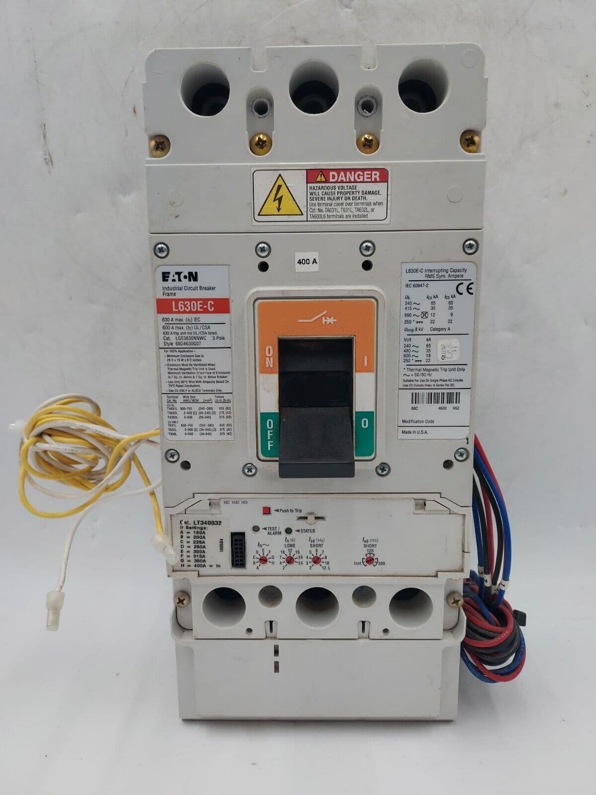 Eaton LGE3630NNWC Circuit Breaker 600A 3P 600V 3PH L630E 600 Amp – image 1