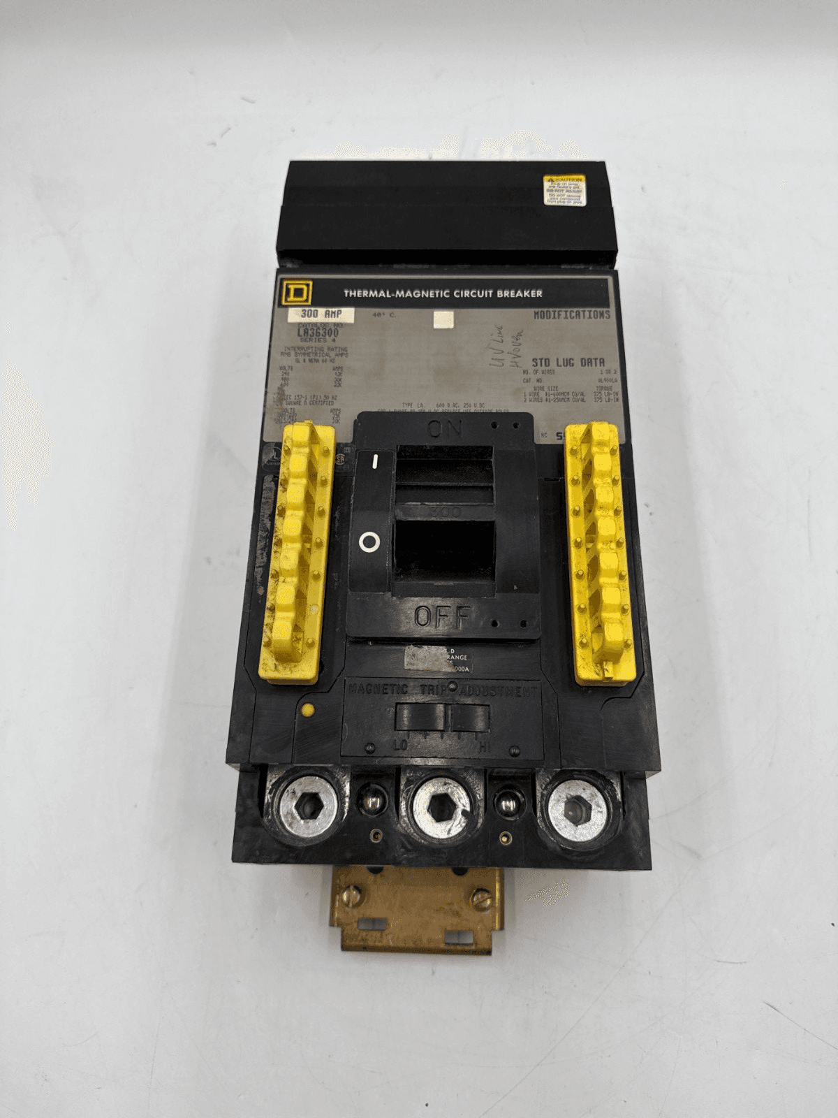 Square D LA36300 Circuit Breaker 300A 3P 600V 3PH LA I-Line 300 Amp 3Pole Gray