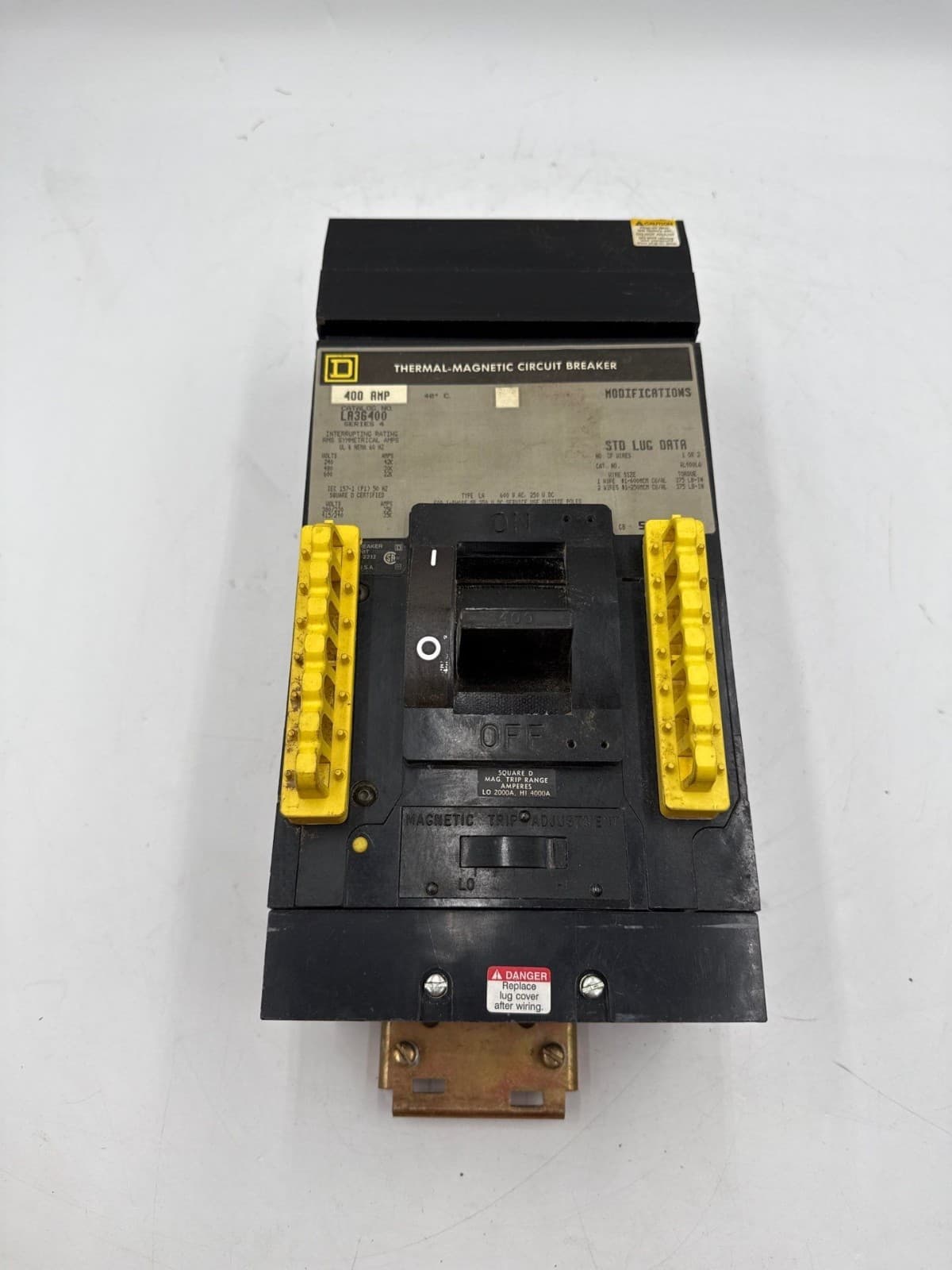 Square D LA36400 Circuit Breaker 400A 3P 600V 3PH LA I-Line 400 Amp 3 Pole Gray – image 1