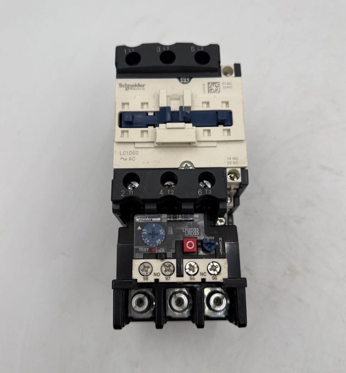 Schneider LC1D50 Starter 70A 3P 600V Coil 120V LC1D50G7 Overload LRD3357 – image 1