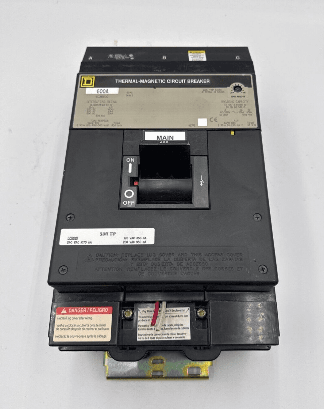 Square D LC36600 I-Line Circuit Breaker 600A 3P 600V LC 600 Amp Shunt LC11021 240V