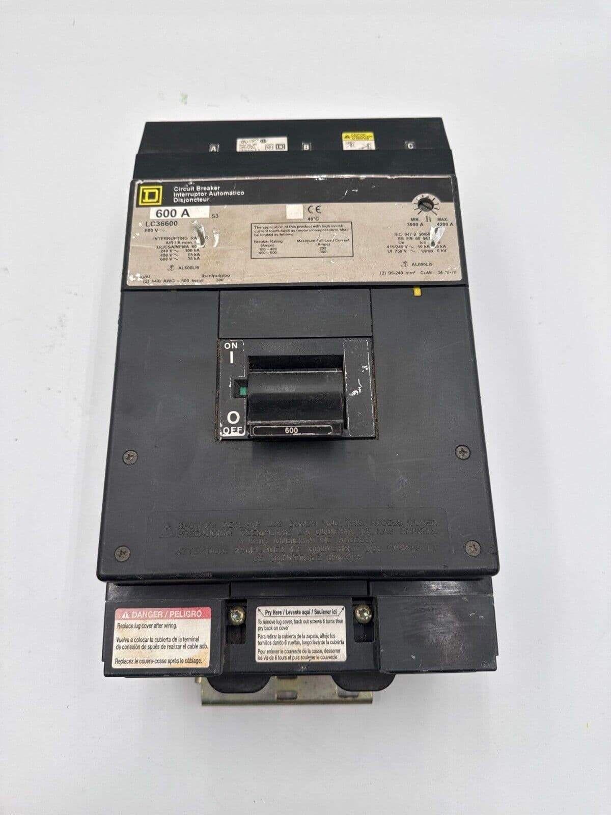 Square D LC36600 I-Line Circuit Breaker 600A 3P 600V 3PH LC 600 Amp 3 Pole – image 1