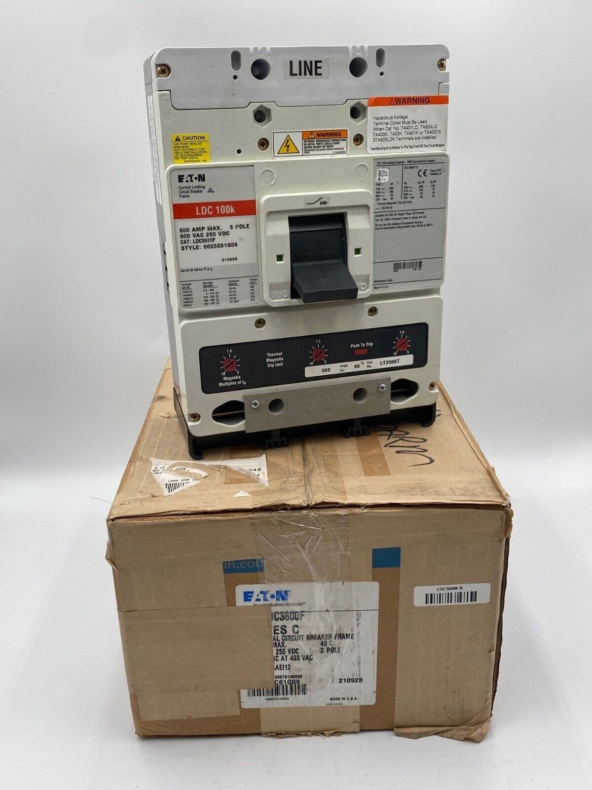 Eaton LDC3500 Circuit Breaker 500A 3P 600V 3PH LDC Bolt On