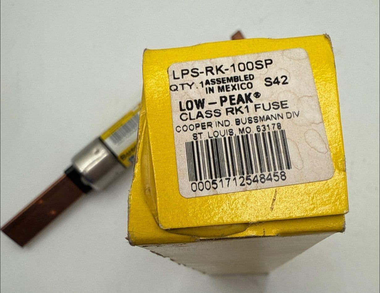 LPS-RK-100SP Cooper Bussmann 100A 600V Class RK1 Blade Fuse - Fast Shipping NEW