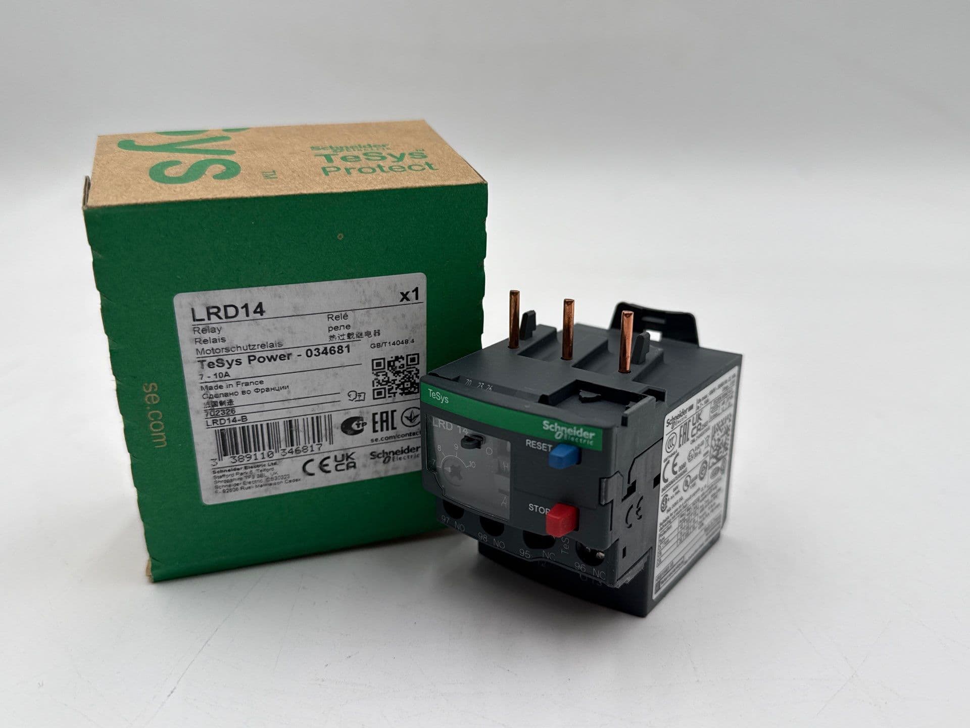 Schneider LRD14 Thermal Overload Relay 7-10A 3P 600V LRD-14 7 Amp - 10 Amp