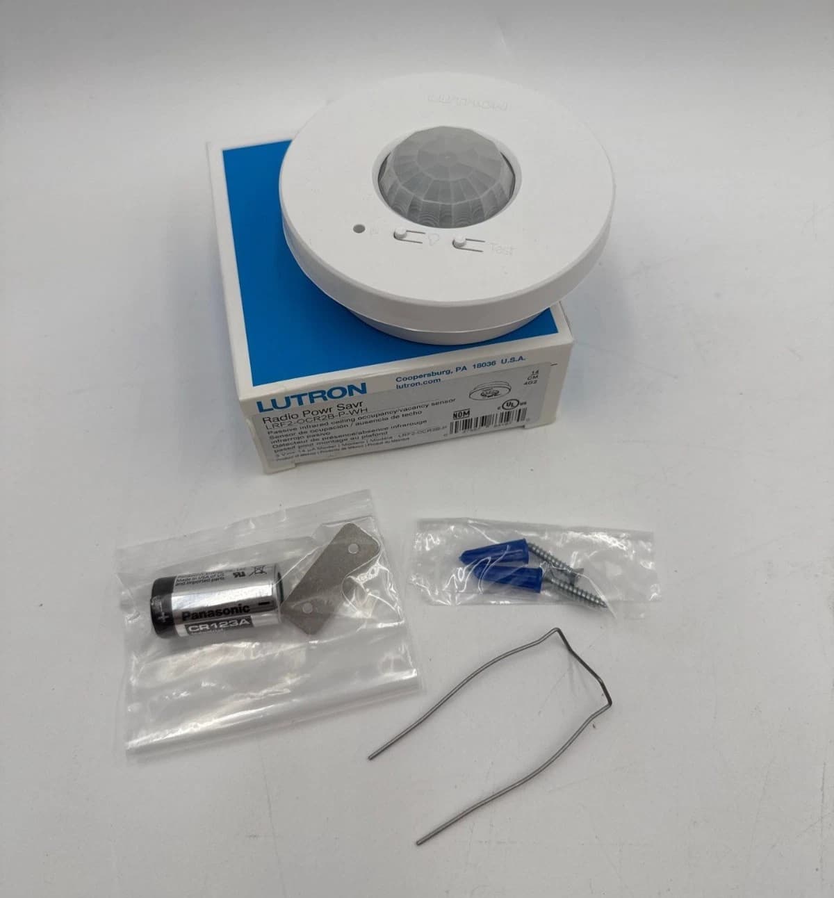 Lutron Radio LRF2-OCR2B-P-WH Powr Savr Wireless Occupancy Vacancy Ceiling Sensor – image 1