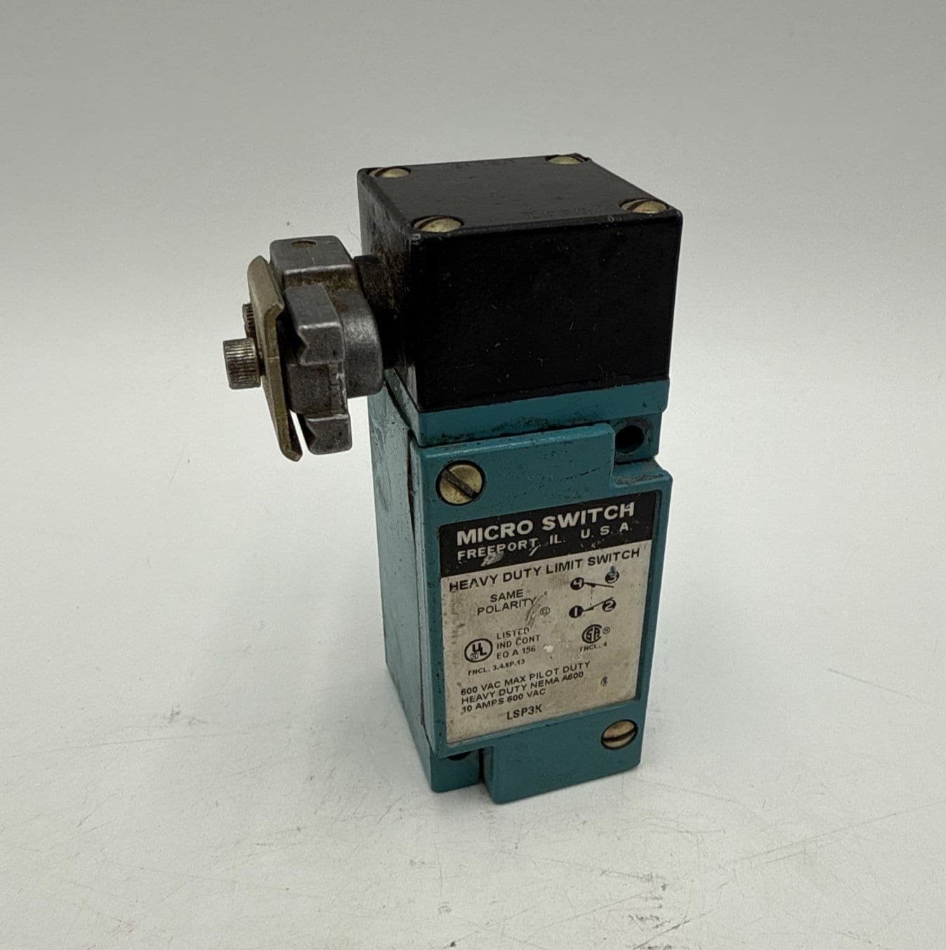 MicroSwitch LSP3K Limit Switch 10A 600V NEMA A600 Heavy Duty – image 1