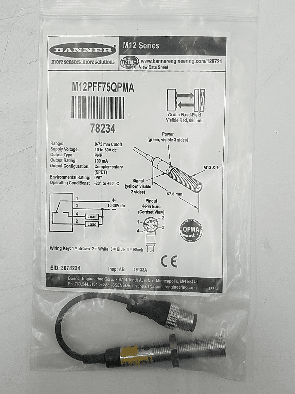 Banner Engineering M12PFF75QPMA – image 1