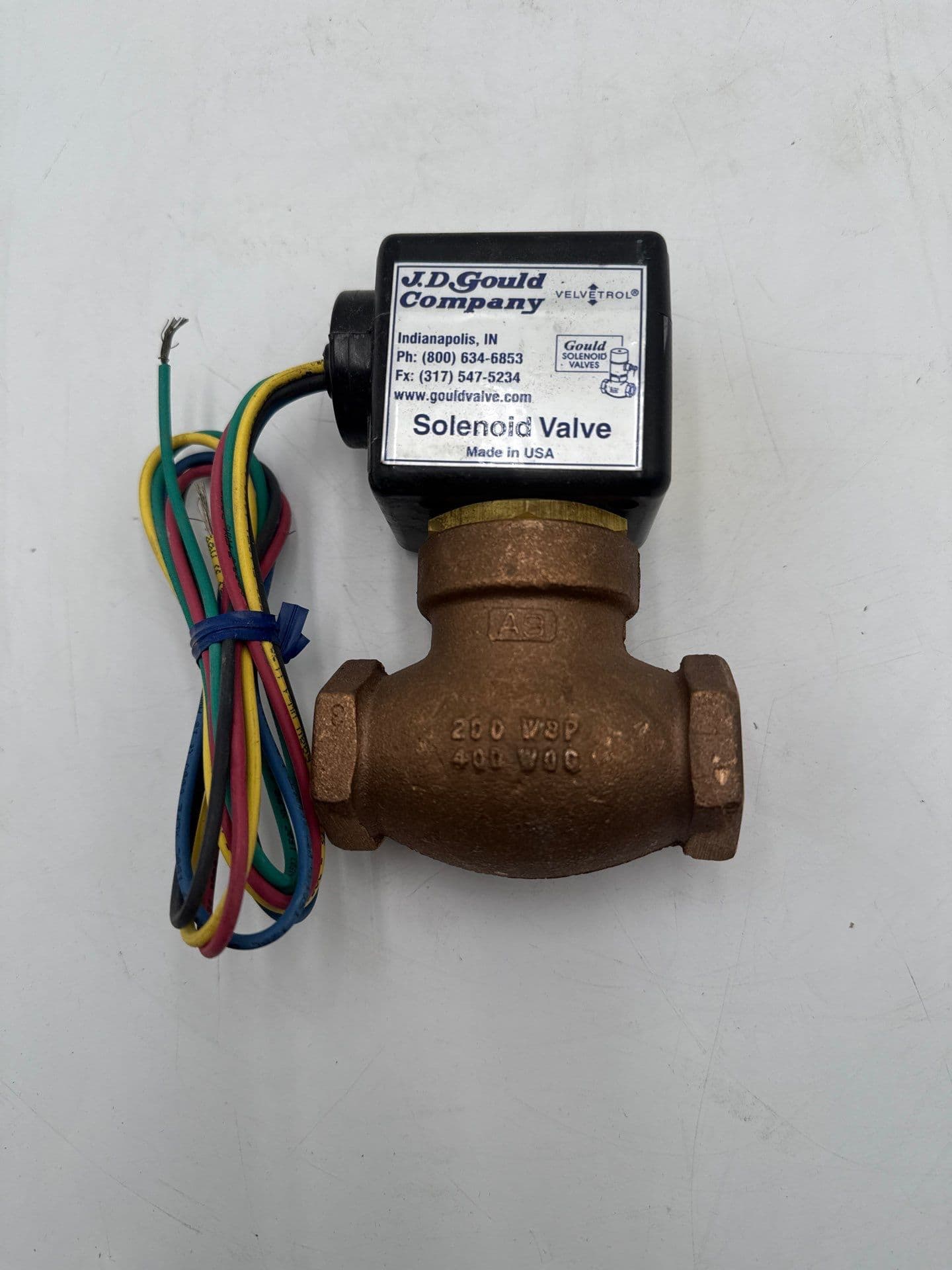 JD Gould M-1-3T Solenoid Valve 3/4" 5-125PSI 120/240V Steam 26W 60Hz – image 1