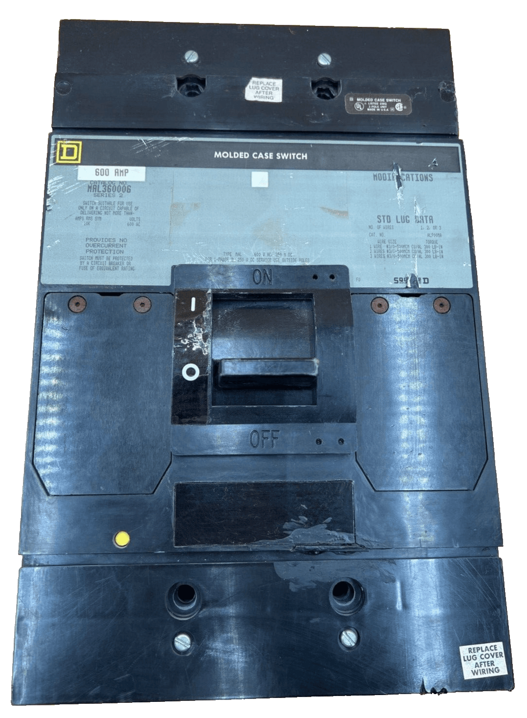 Square D MAL360006 Circuit Breaker 600A 3P 600V 3PH MAL 600 Amp 3 Pole – image 1