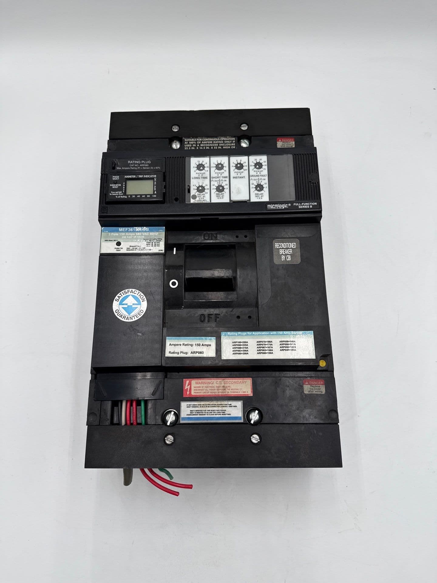 Square D MEF36150LSG Circuit Breaker 150A 3P 600V Micrologic Electronic Trip
