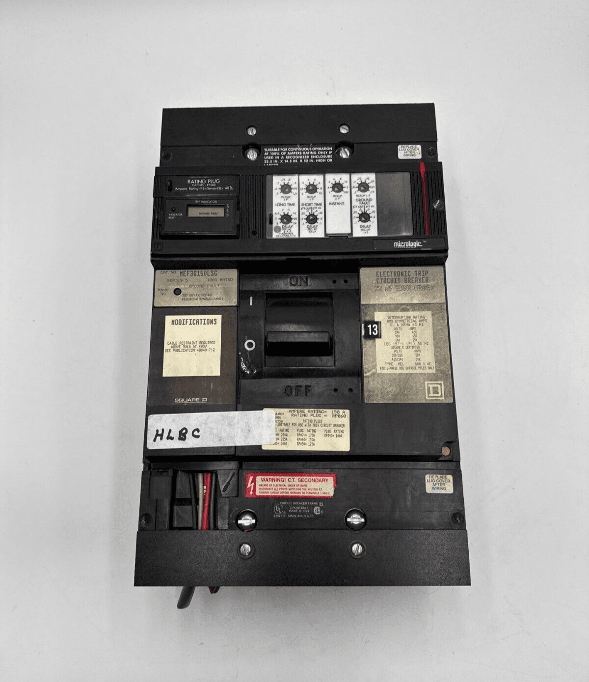 Square D MEF36150LSG Circuit Breaker 150A 3P 600V Micrologic Electronic Trip 150 Amp – image 1