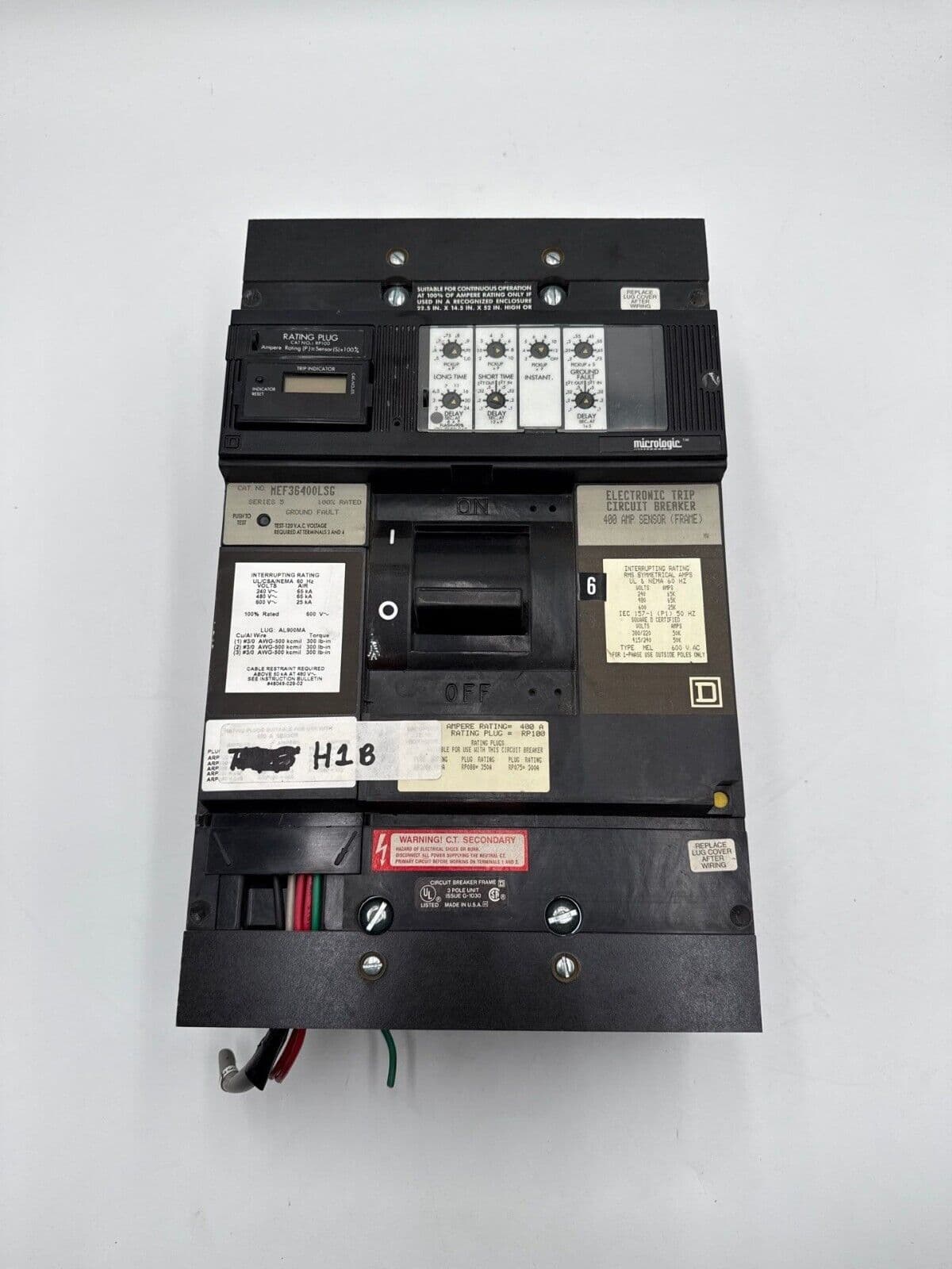 Square D MEF36400LSG Circuit Breaker 400A 3P 600V Micrologic Electronic Trip 400 Amp – image 1