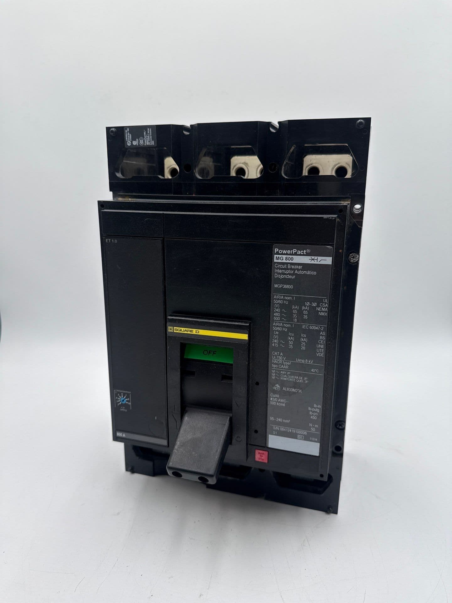 Square D MGP36800 Circuit Breaker 800A 3P 600V 3PH MGP 800 Amp 3 Pole – image 1