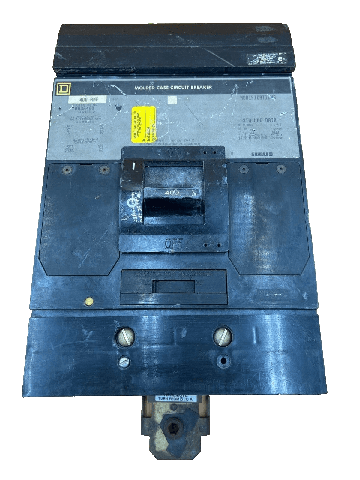 Square D MH36400 I-Line Circuit Breaker 400A 3P 600V 3PH 400 Amp 3 Pole MA – image 1