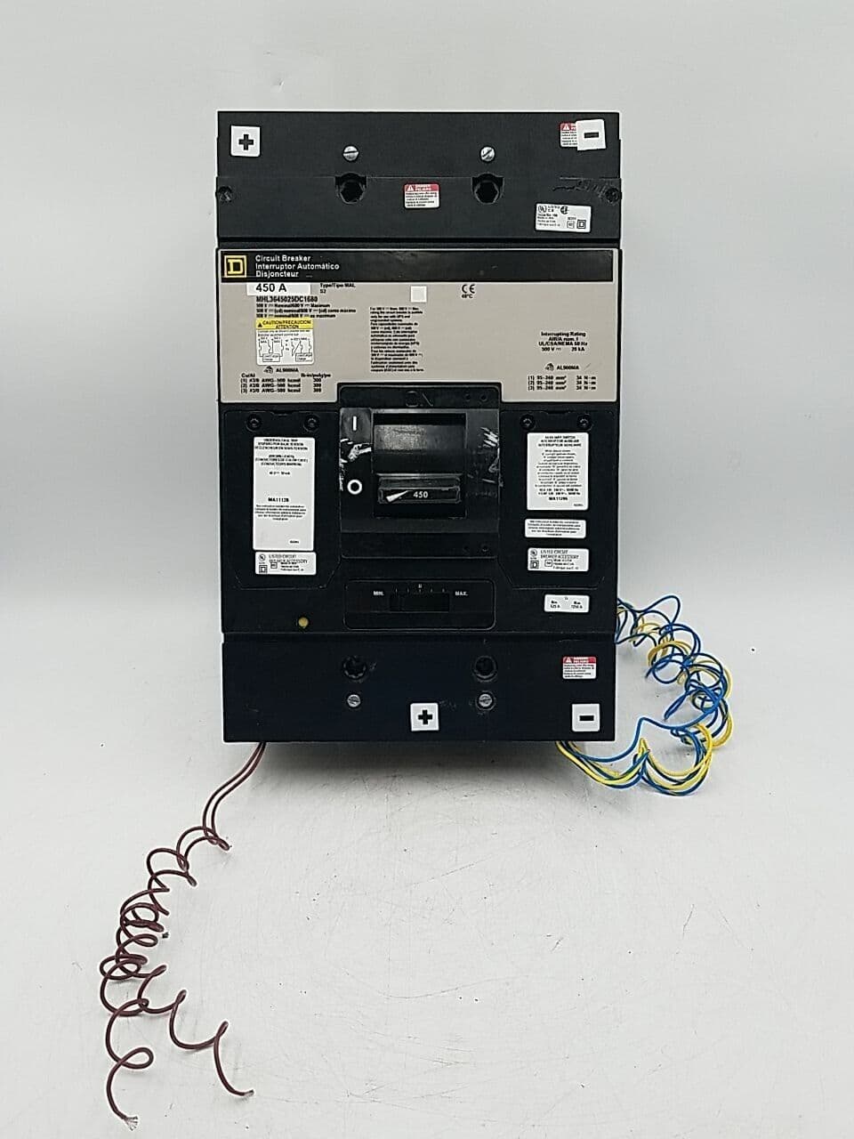 Square D MHL3645025DC1680 Circuit Breaker 450A 3P 600V 3PH MHL 3 pole 450 Amp – image 1