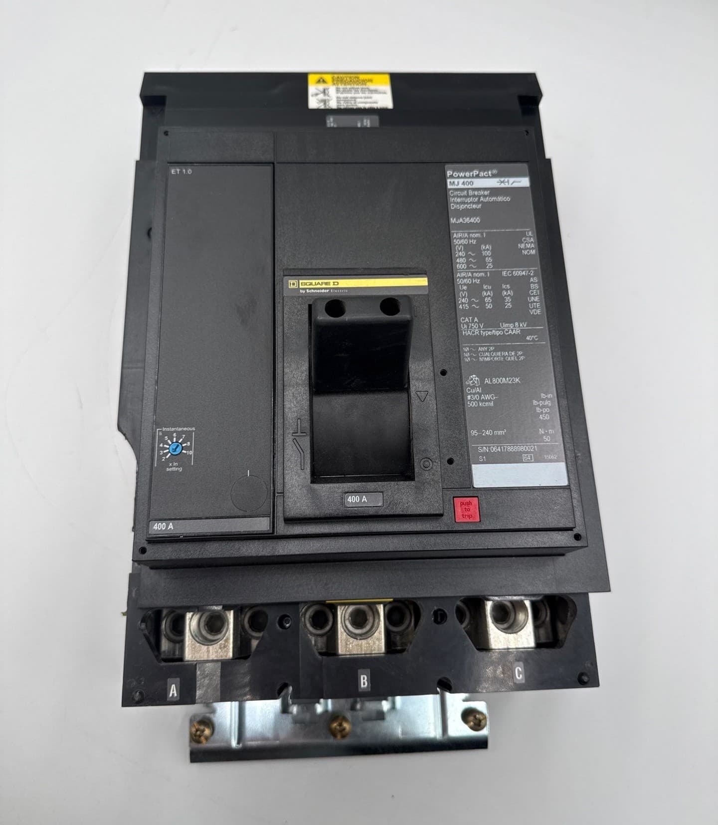 Square D MJA36400 I-Line Circuit Breaker 400A 3P 600V 3PH MJA 400 Amp 3 Pole CHIP – image 1