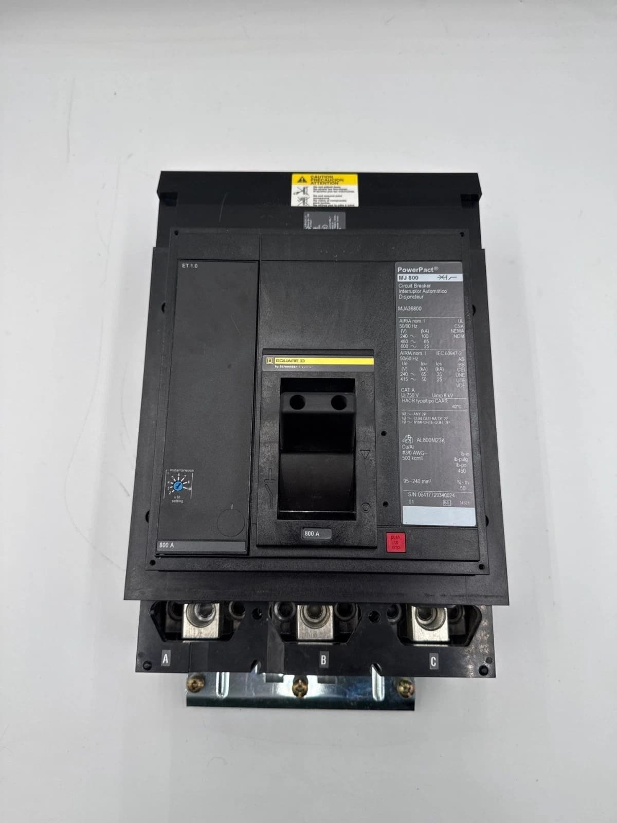 Square D MJA36800 I-Line Circuit Breaker 800A 3P 600V MJA 800 Amp MJ 800 New