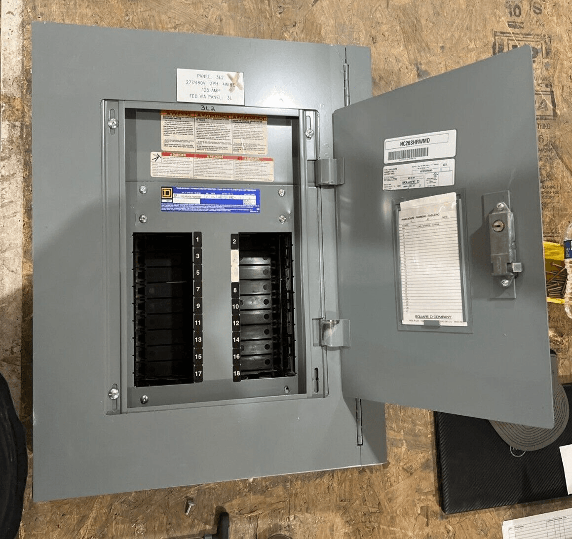 Square D NF Panelboard 125A 480/277V 3PH 4W 18 Circuit Indoor Encl MLO P615 – image 1