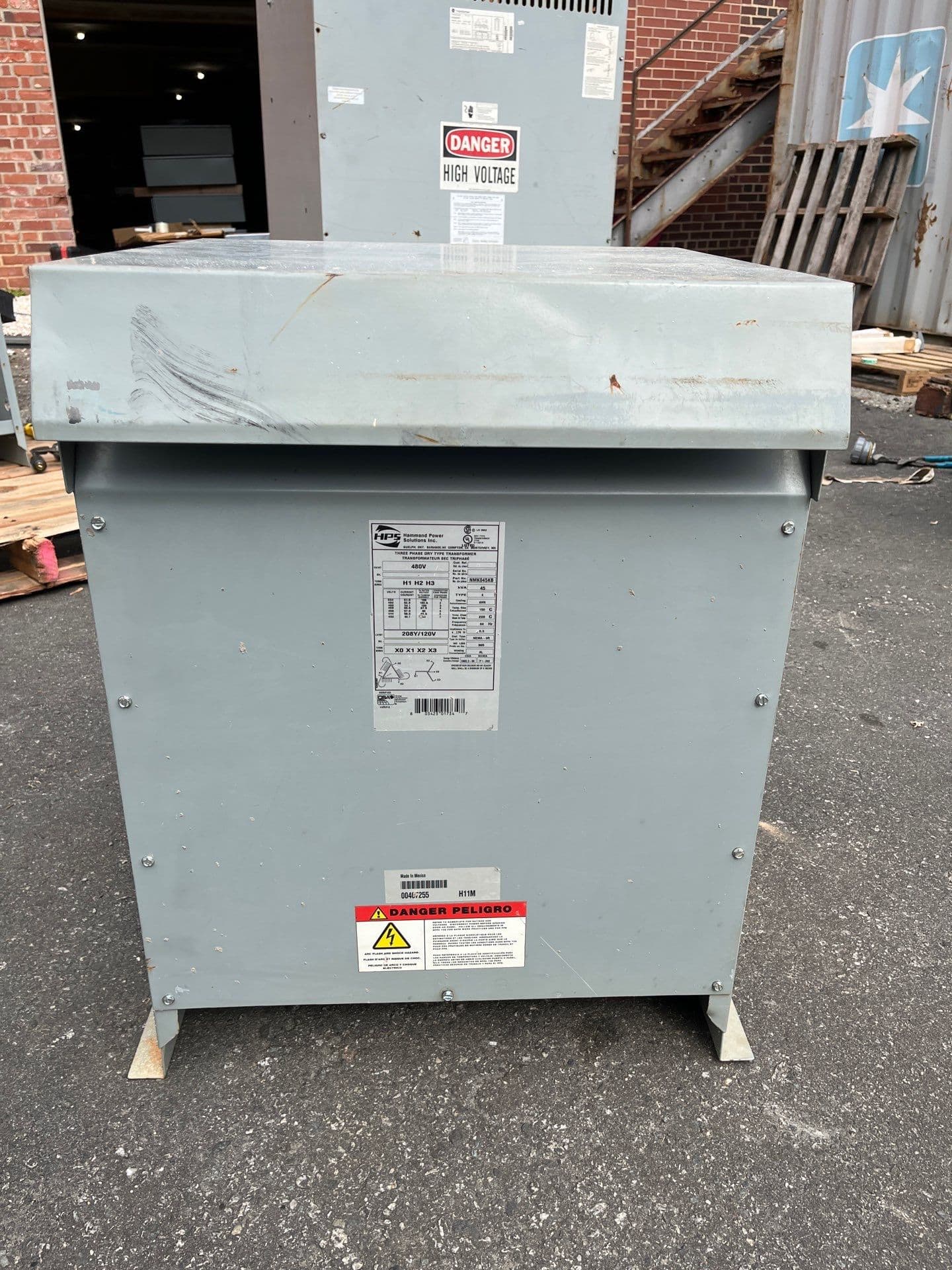 45KVA Hammond NMK045KB Transformer Pri 480V Sec 208/120V 3PH 3R Enclosure – image 1