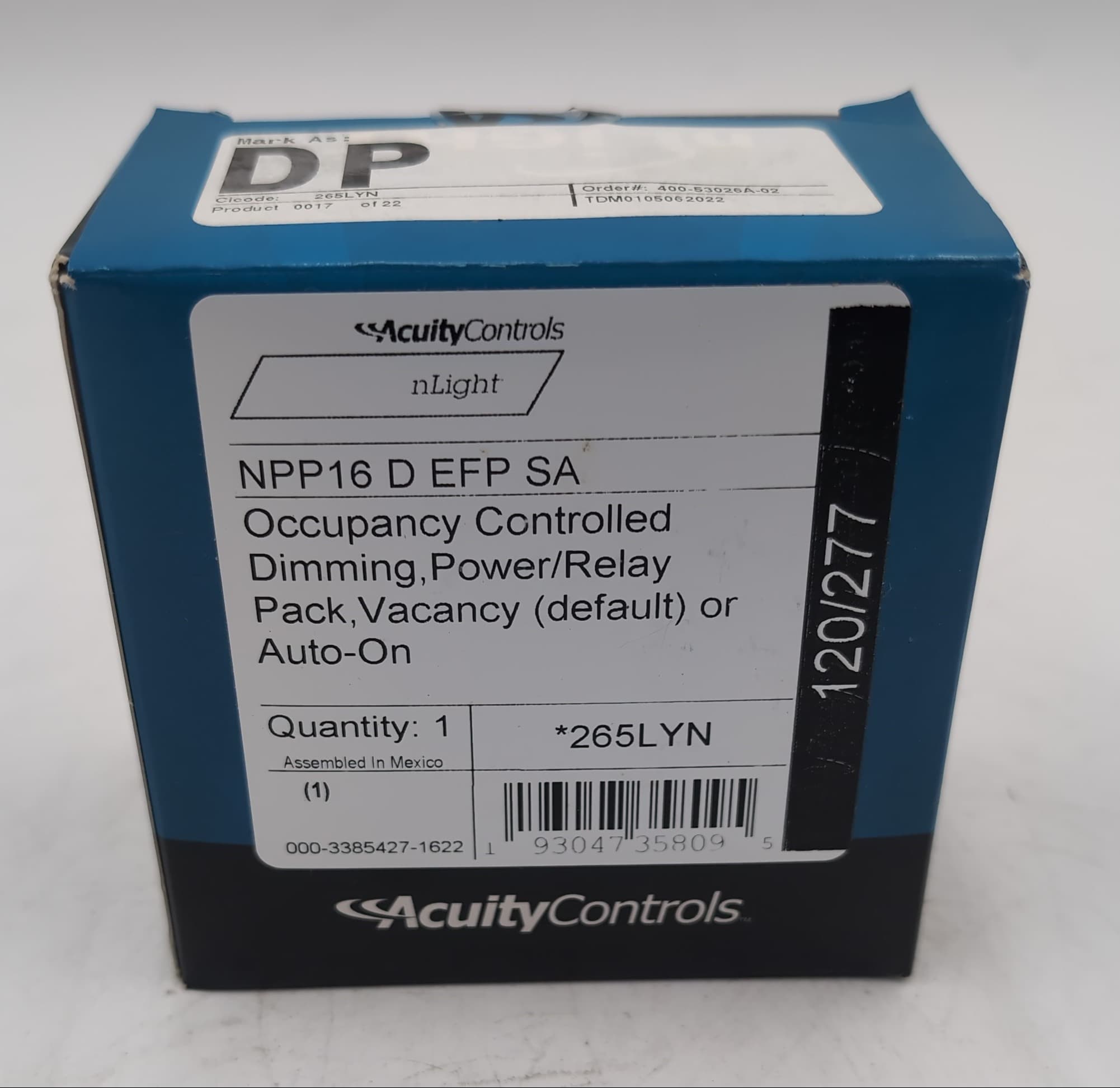 Acuity nLight NPP16 D EFP SA Dimming Power Relay Pack 120/277V 16A 265LYN NEW – image 1