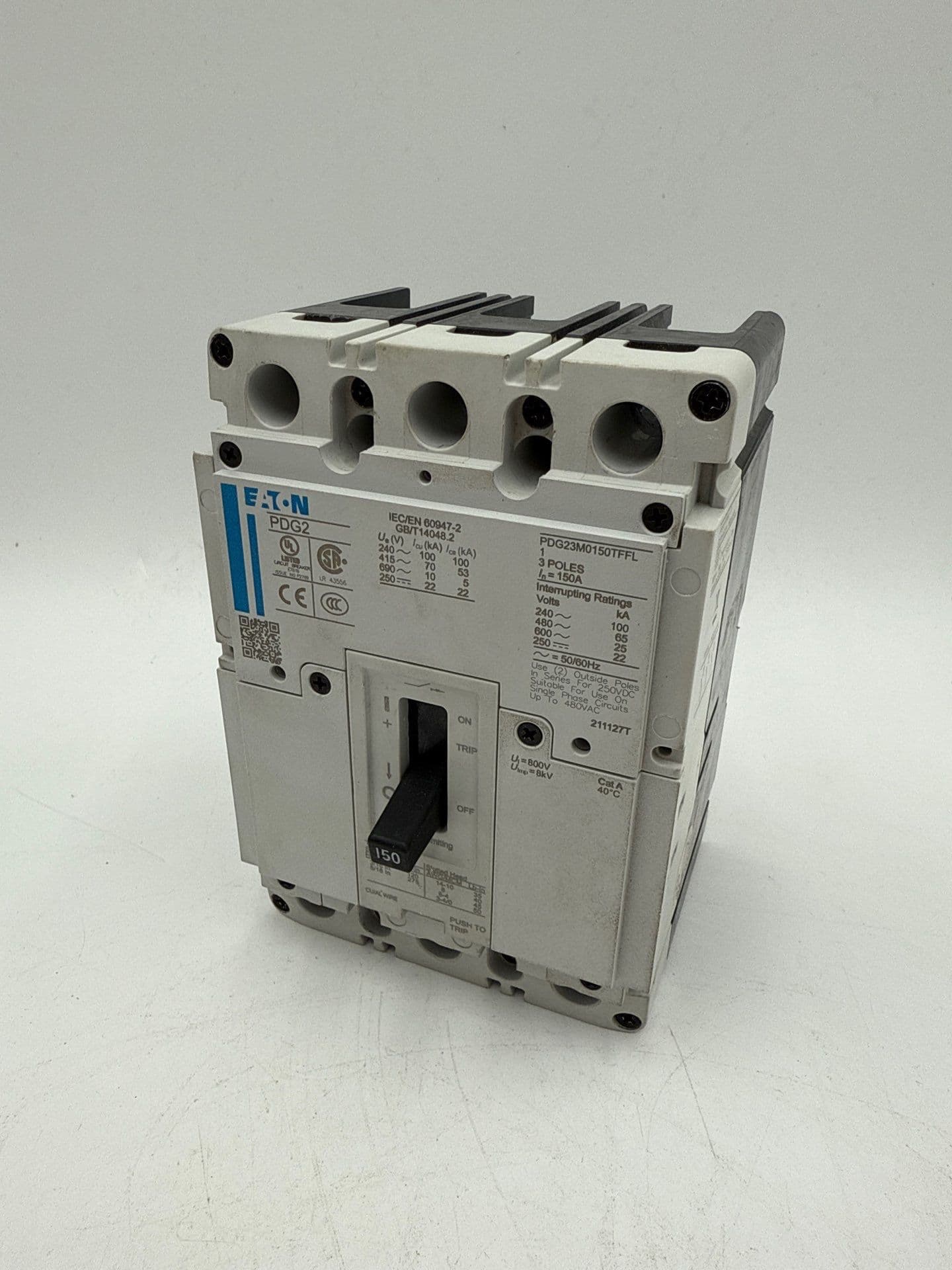 Eaton PDG23M0150TFFL Circuit Breaker 150A 3P 600V PDG2 150 Amp 3 Pole – image 1
