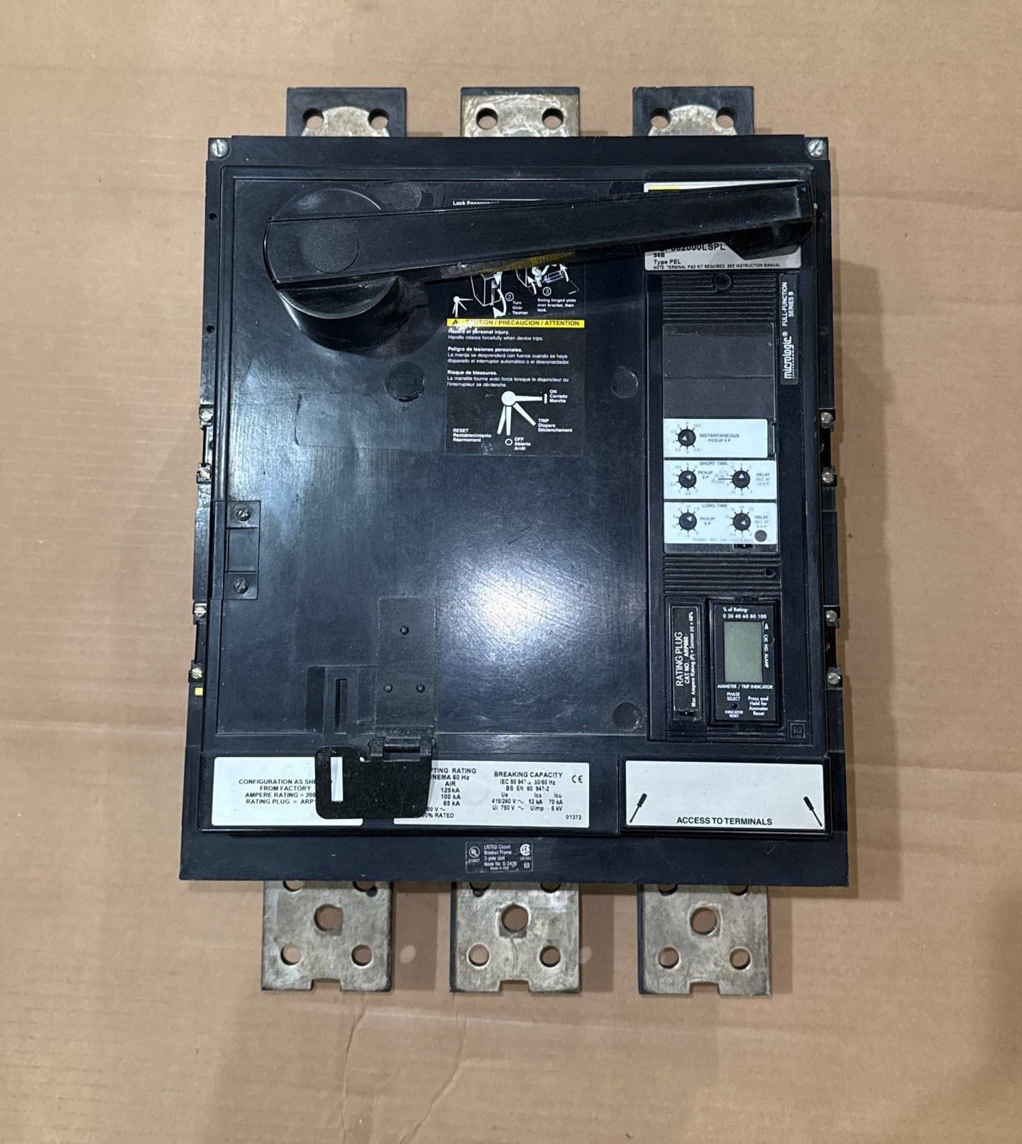 Square D PEF362000LSPL Circuit Breaker 2000A 3P 600V 3PH LSI Rating Plug ARP060
