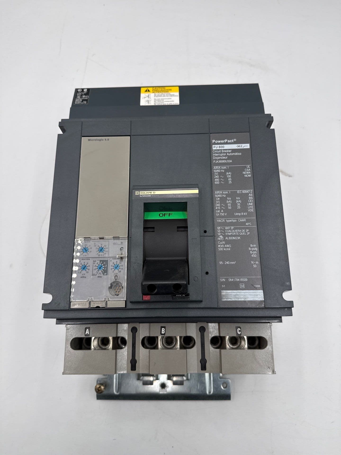 Square D PJA36080U33A I-Line Circuit Breaker 800A 3P 600V PJA 800 Amp 3 Pole