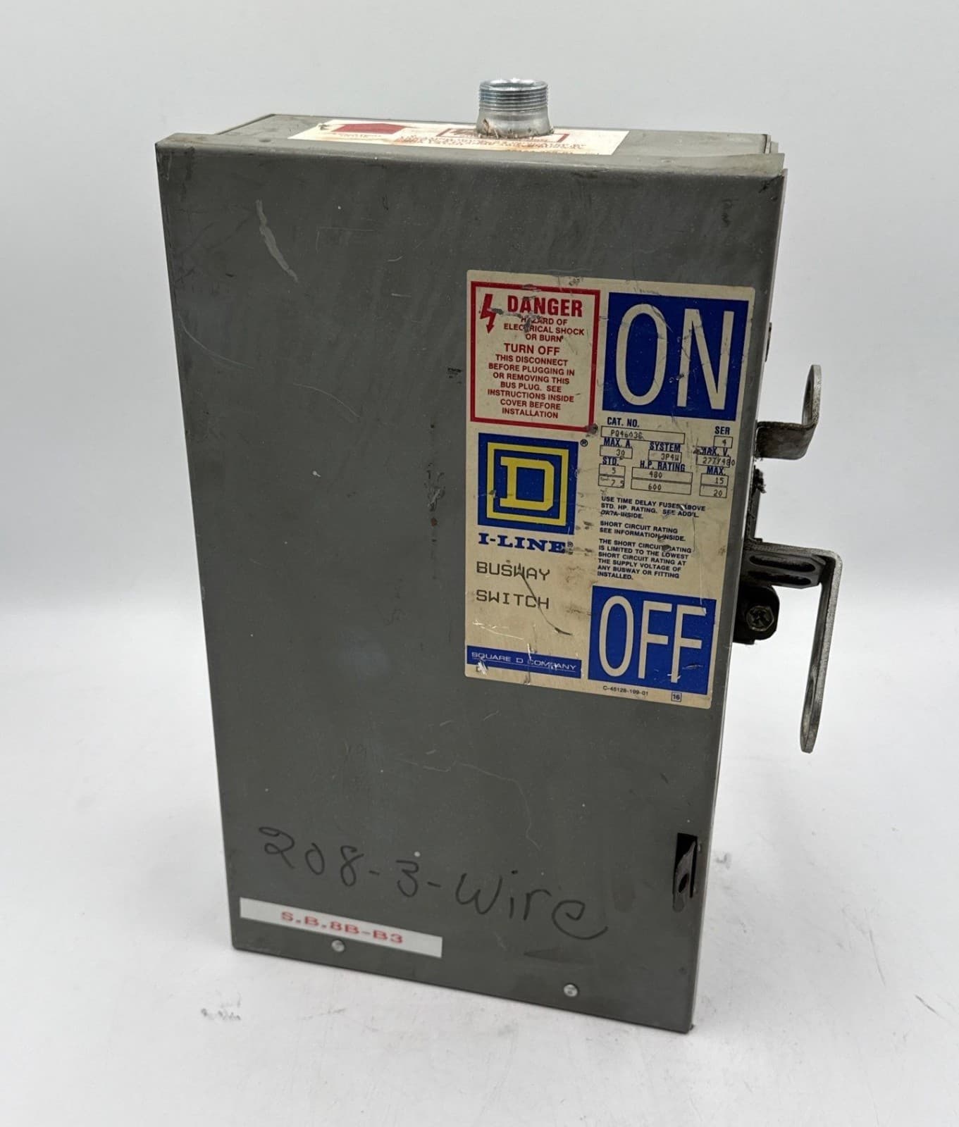 Square D PQ4603G Busplug I-Line Busway Unit Switch 30A 3PH 277/480V 4W 30 Amp – image 1