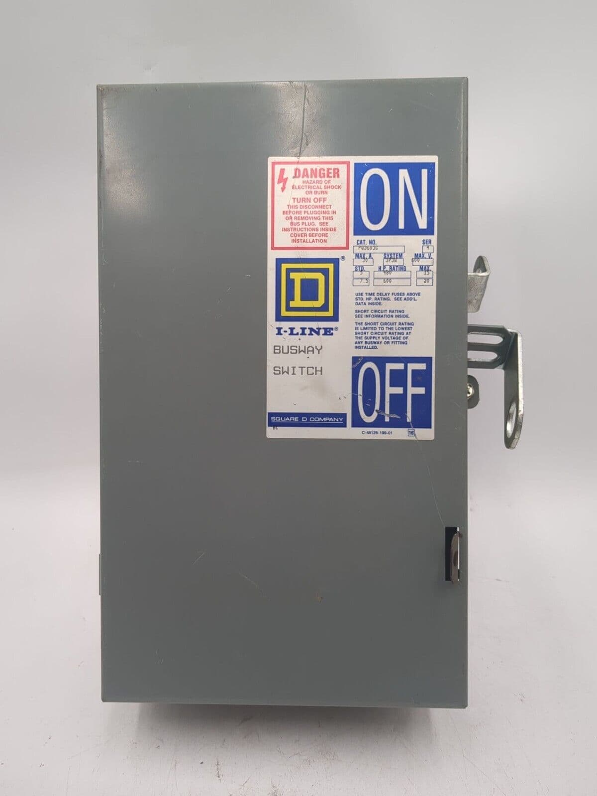 Square D PQ3603G Bus Plug 30A 600V 3PH 3W I-Line Busway Switch 30 Amp – image 1