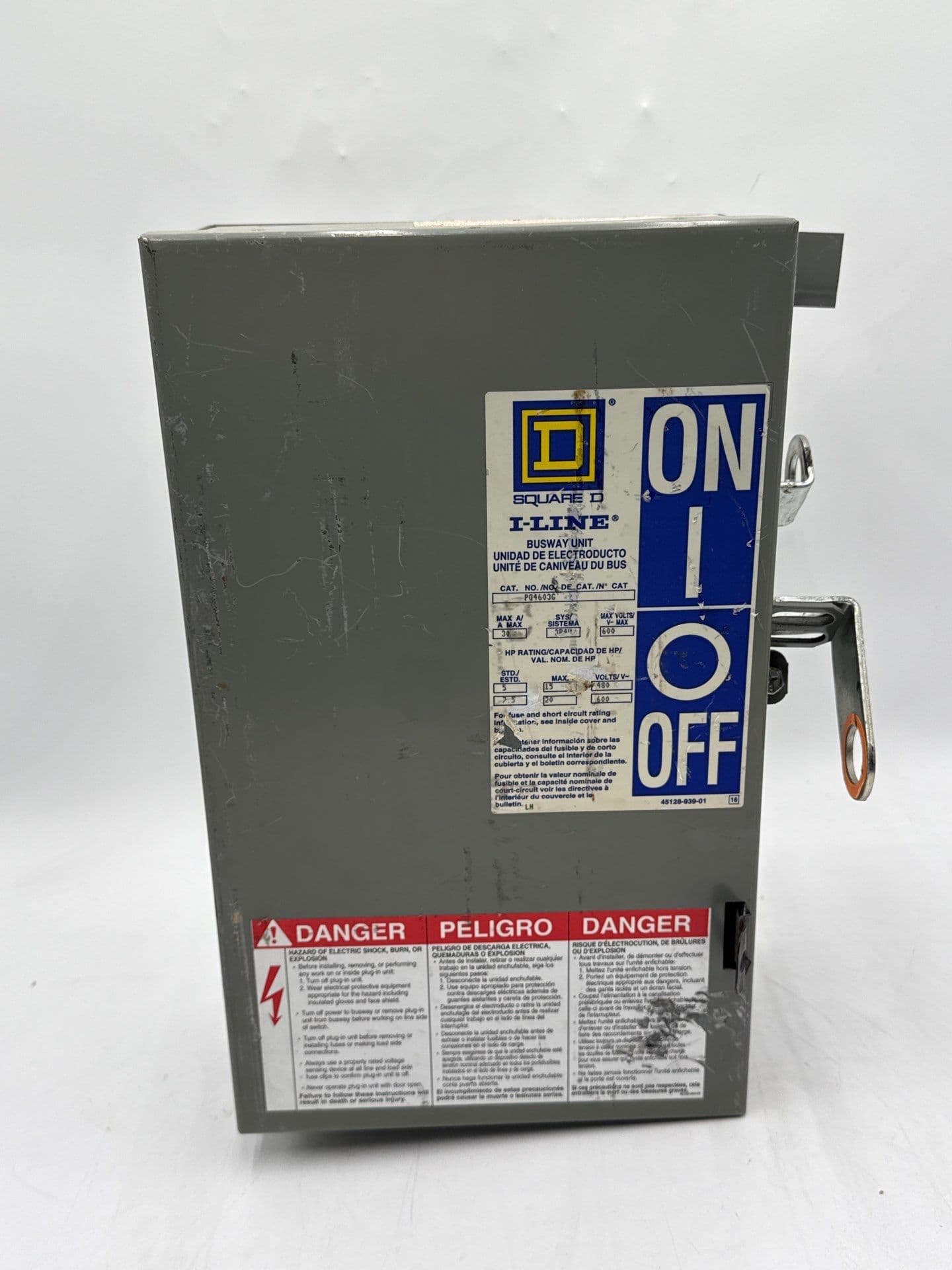 Square D PQ4603G Bus Plug 30A 3PH 4W 600V I-Line Busway Unit Switch 30 Amp – image 1
