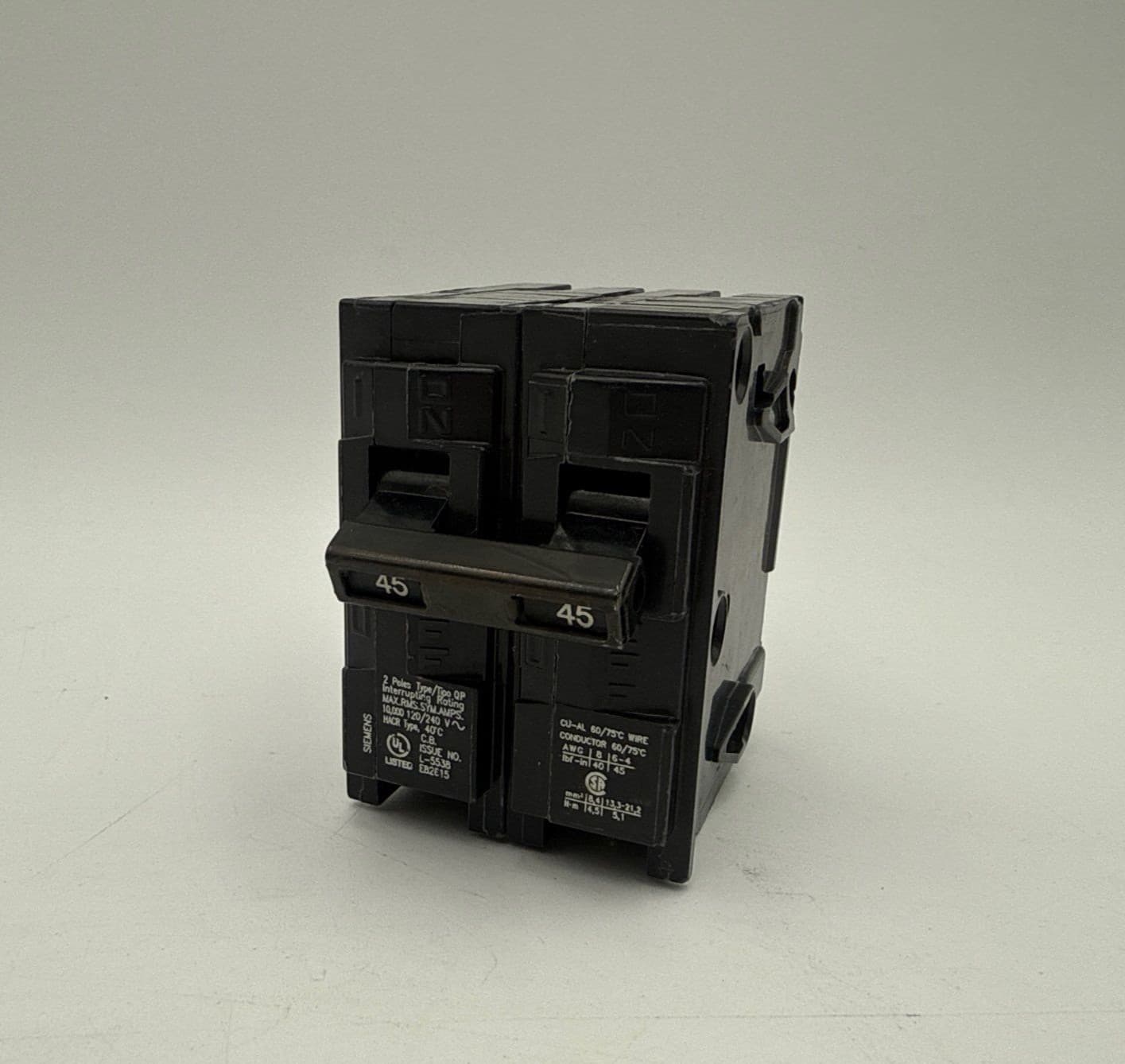 Siemens Q245 Plug On Circuit Breaker 45A 2P 120/240V QP 45 Amp 2 Pole – image 1