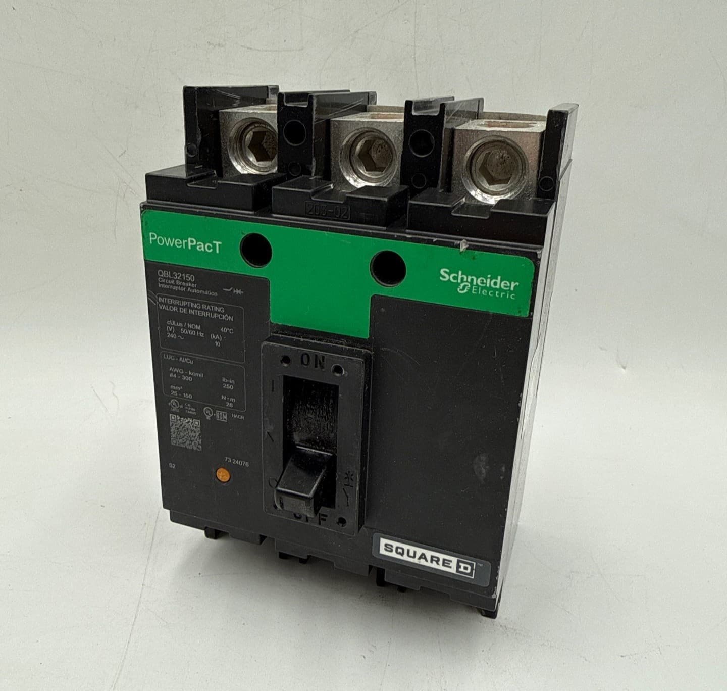 Square D QBL32150 Circuit Breaker 150A 3P 240V 3PH QBL 150 Amp 3 Pole Green – image 1