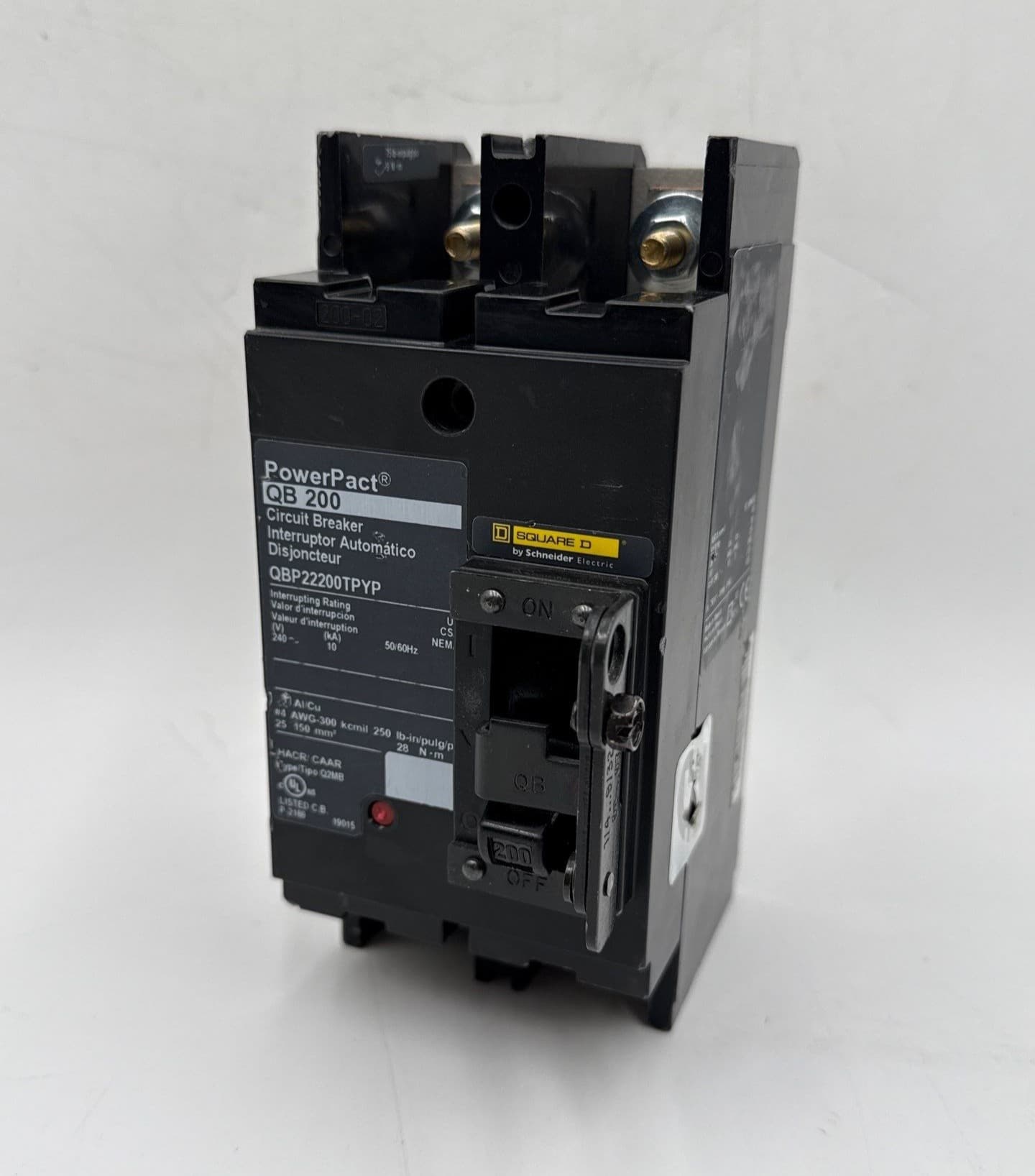 Square D QBP22200TPYP Circuit Breaker 200A 2P 240V 1PH QBP 200 Amp 2 Pole Used – image 1
