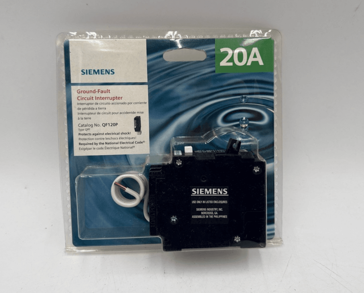 Siemens QF120P Circuit Breaker 20A 1P 120V QPF 20 Amp 1 Pole Ground Fault GFCI – image 1