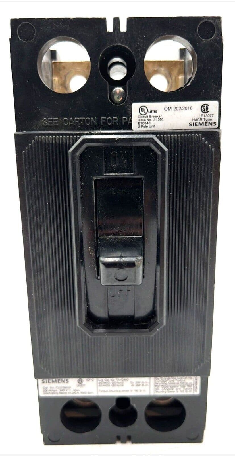 Siemens QJ22B200 Circuit Breaker 200A 2P 240V QJ2 200 Amp 2 Pole New – image 1