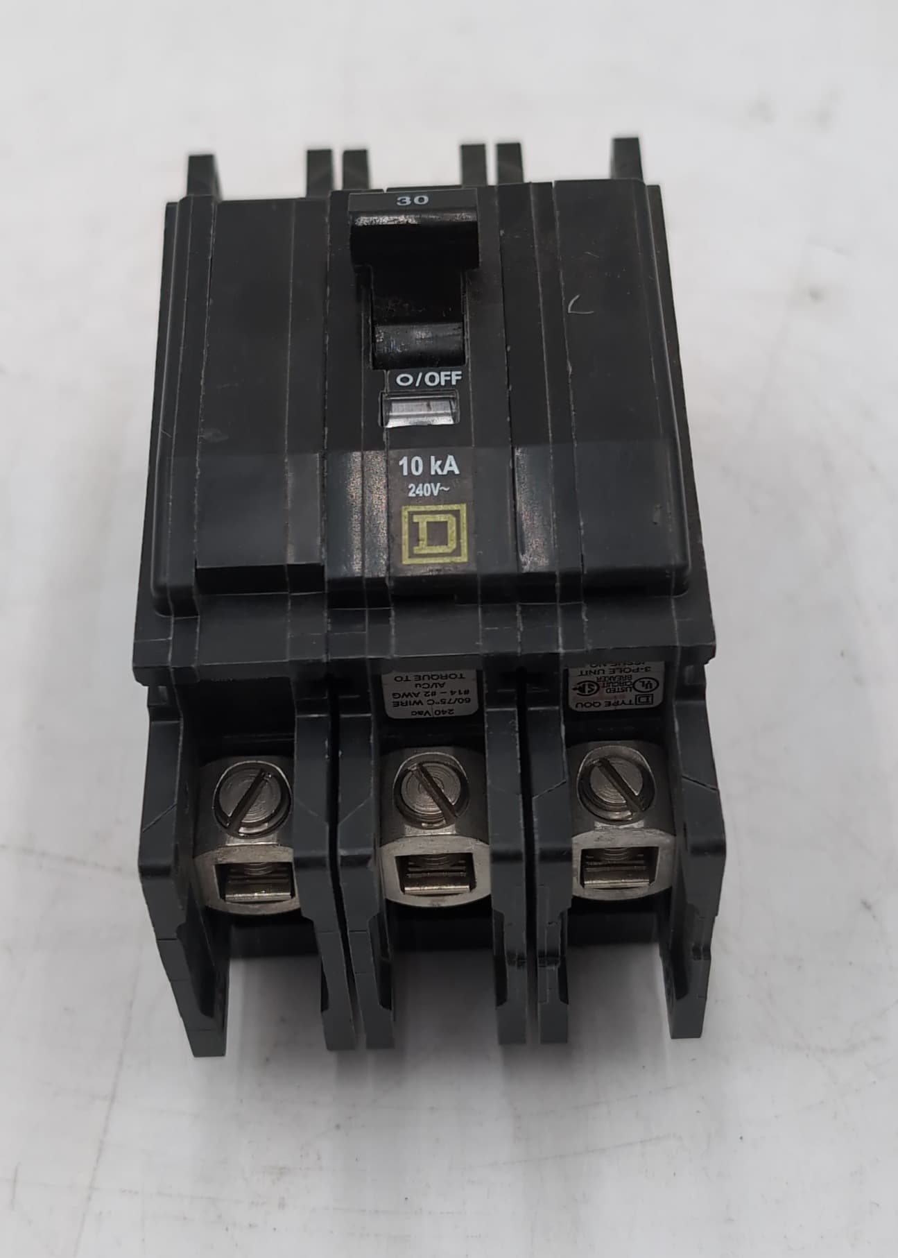 Square D QOU330 Circuit Breaker 30A 3P 240V Type QOU 30 Amp 3 Pole New