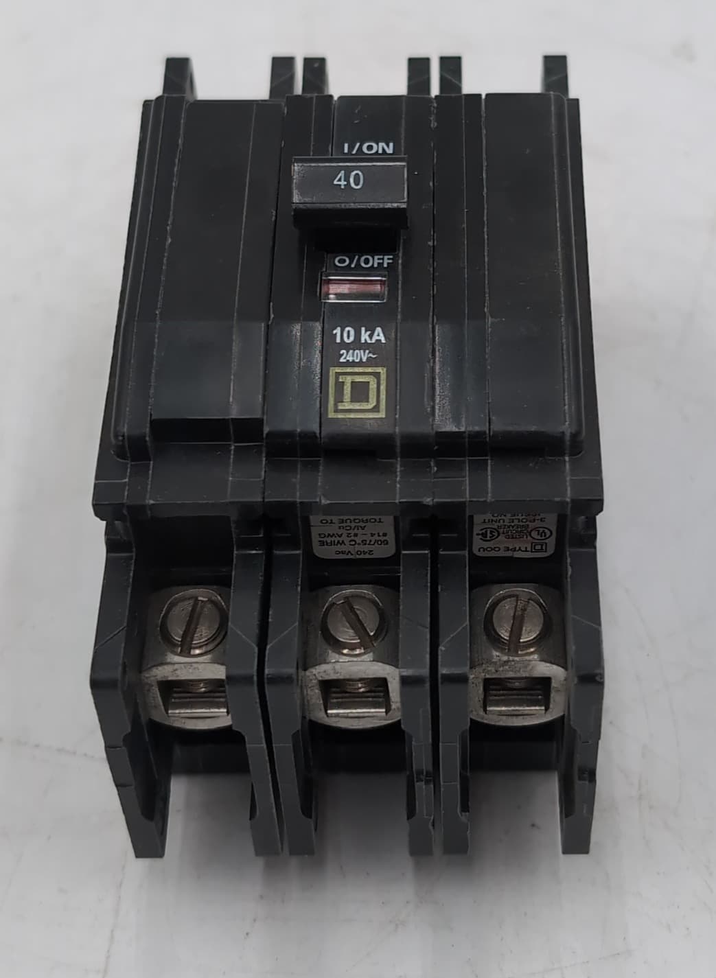 Square D QOU340 40 Amp 3 Pole 240V Circuit Breaker Unit Mount 3P 40A NEW