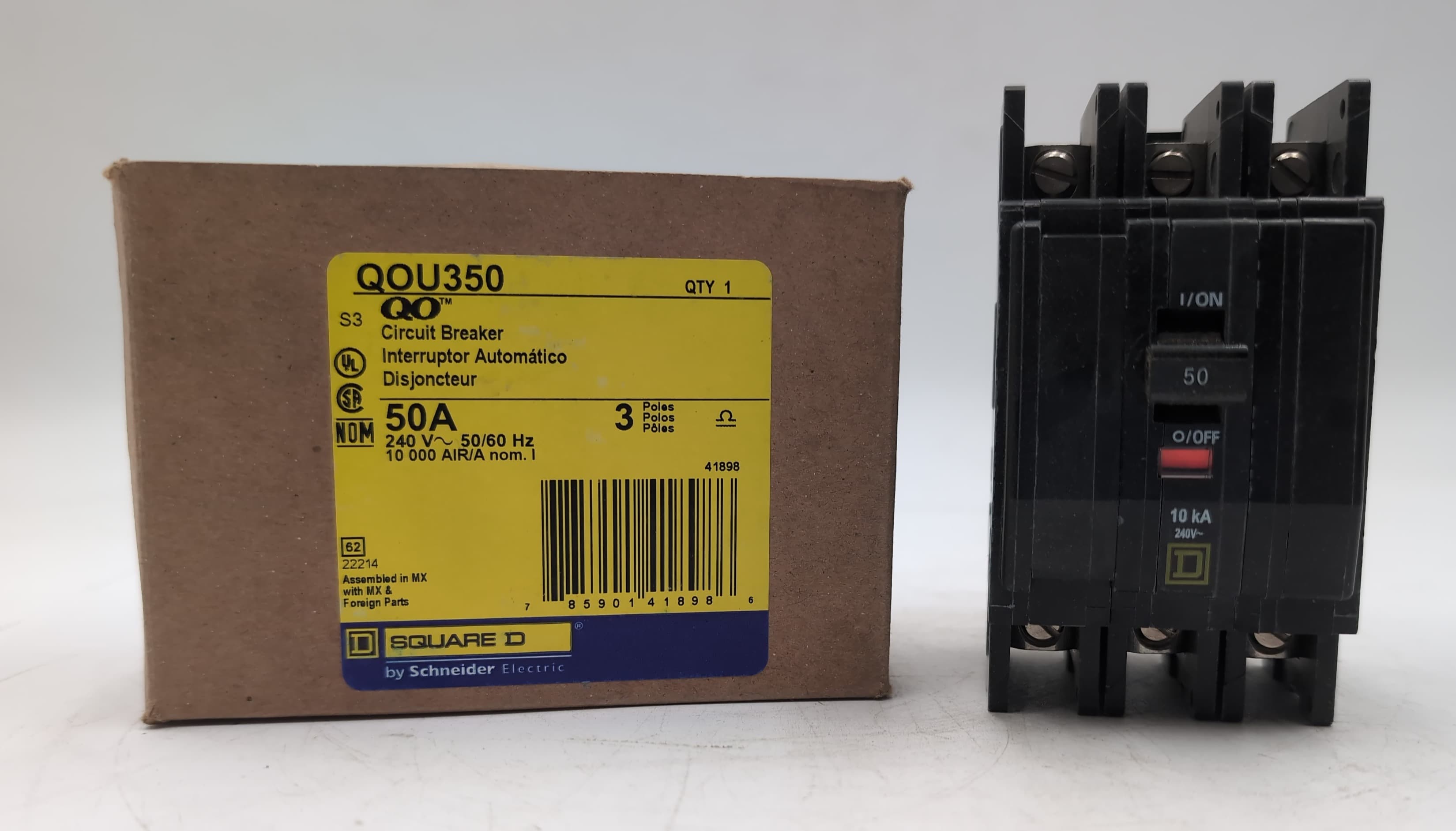 Square D QOU350 Circuit Breaker 3 Pole 50 Amp 240V NEW – image 1