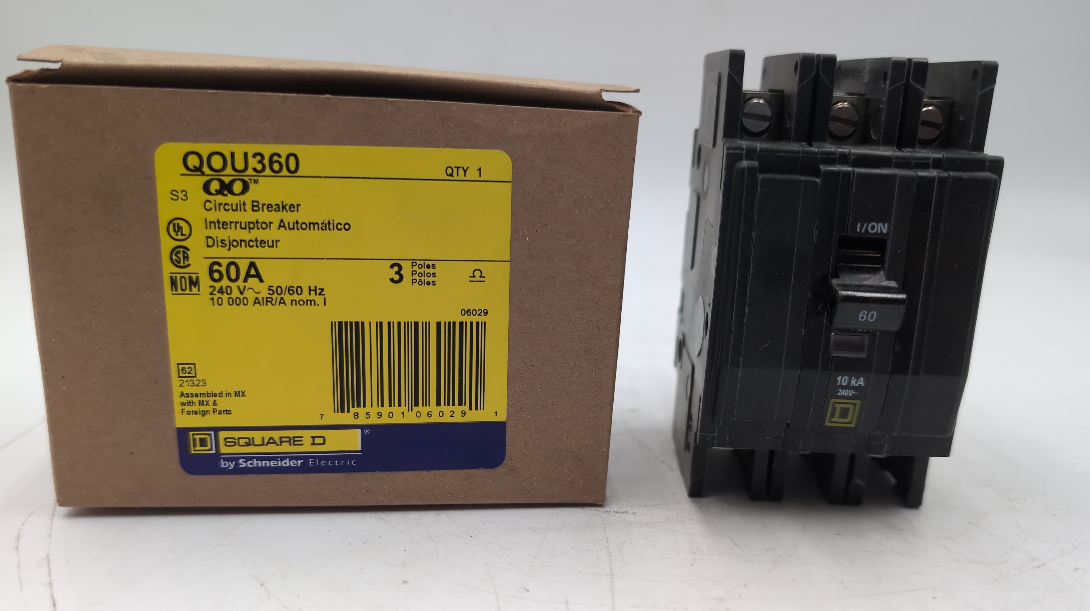 Square D QOU360 Circuit Breaker 60A 240V 3P 60 Amp 240V 3 Pole NEW – image 1