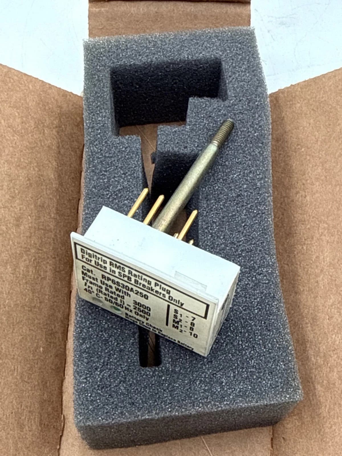 Eaton RP6S30A250 Digitrip RMS Rating Plug 3D86737G28 2500A For SPB Breakers