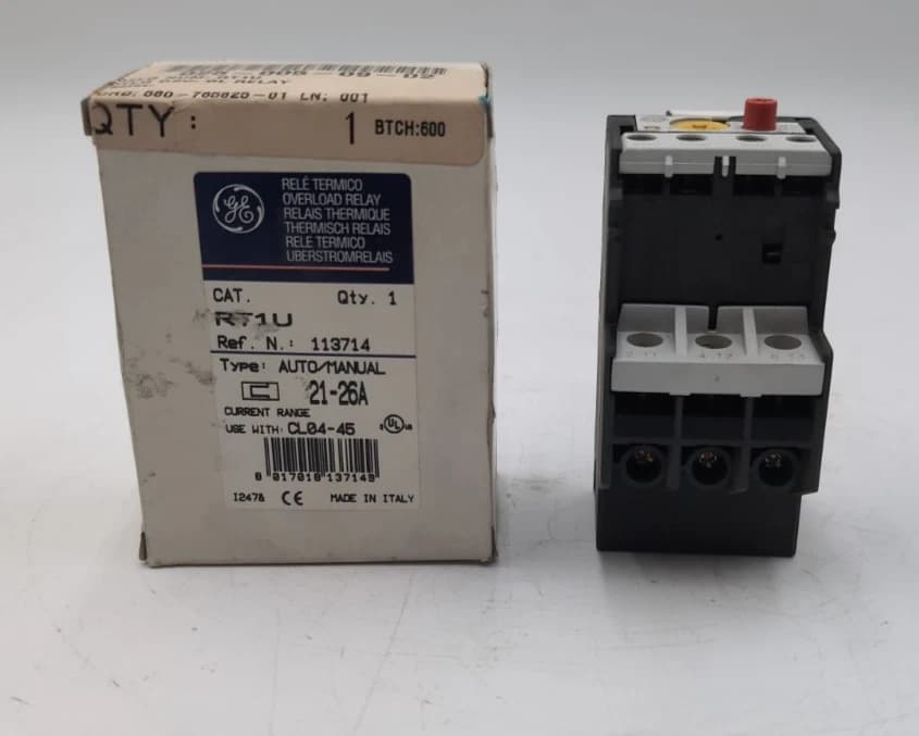 GE RT1U Thermal Overload Relay 21-26A for Class CL04-05 Contactors New in Box
