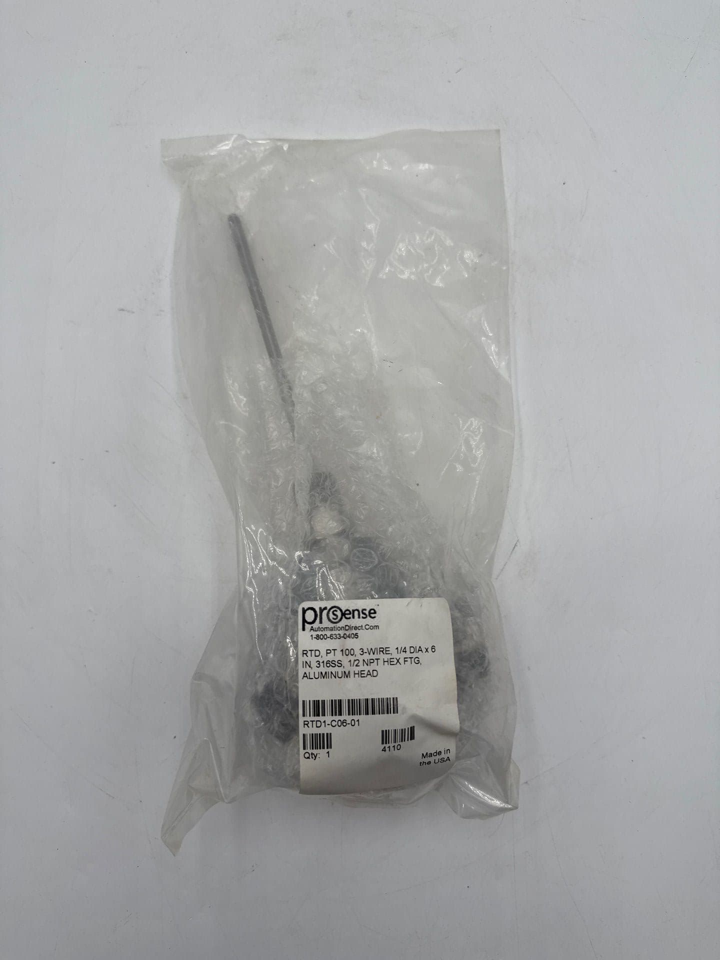 Prosense RTD1-C06-01 Temperature Sensor 3Wire 1/4 Dia x 6in 1/2NPT – image 1