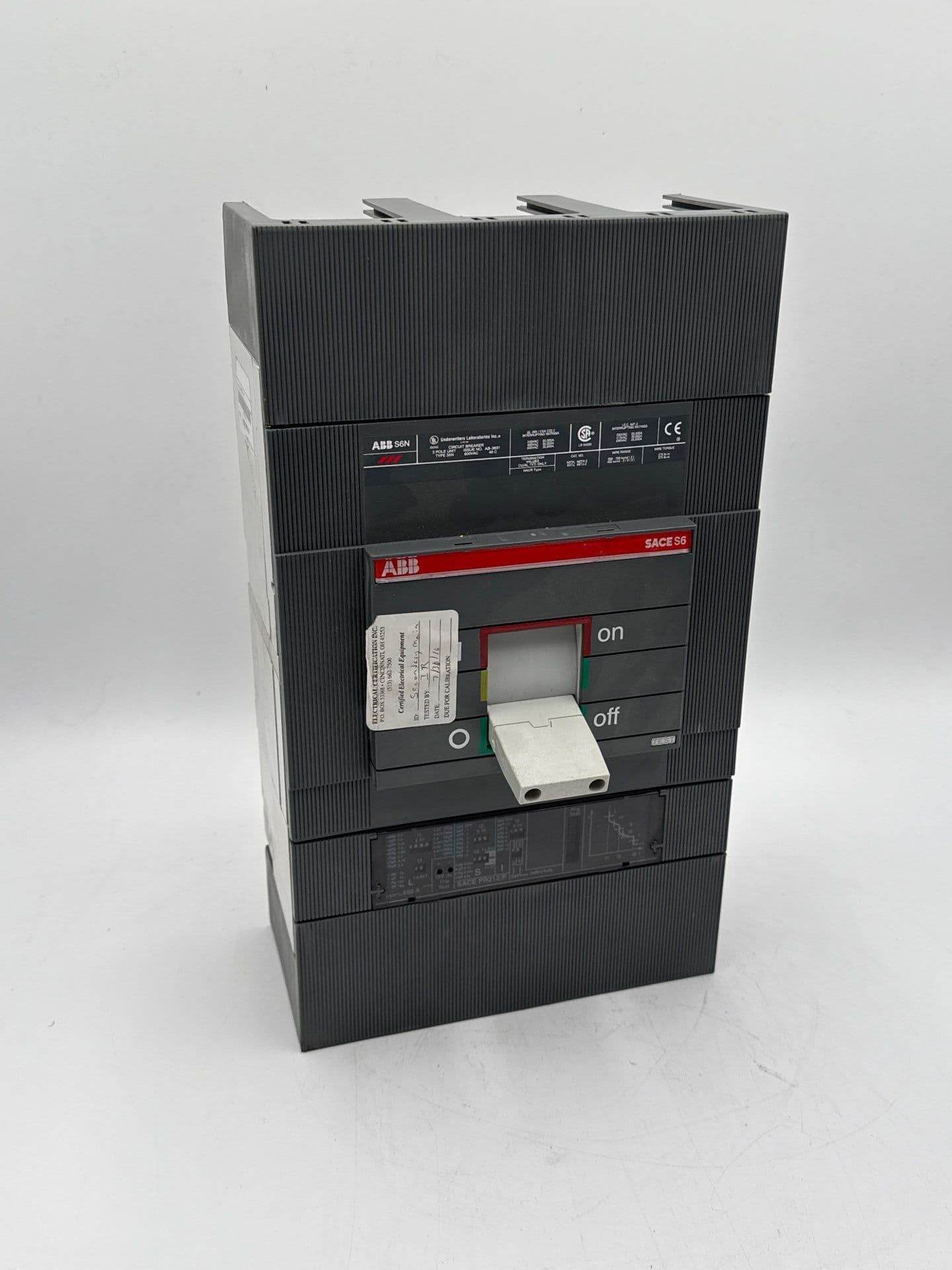 ABB S6N Circuit Breaker 800A 3P 600V 3PH SACE S6 LSI Trip PR212/P 800 Amp – image 1