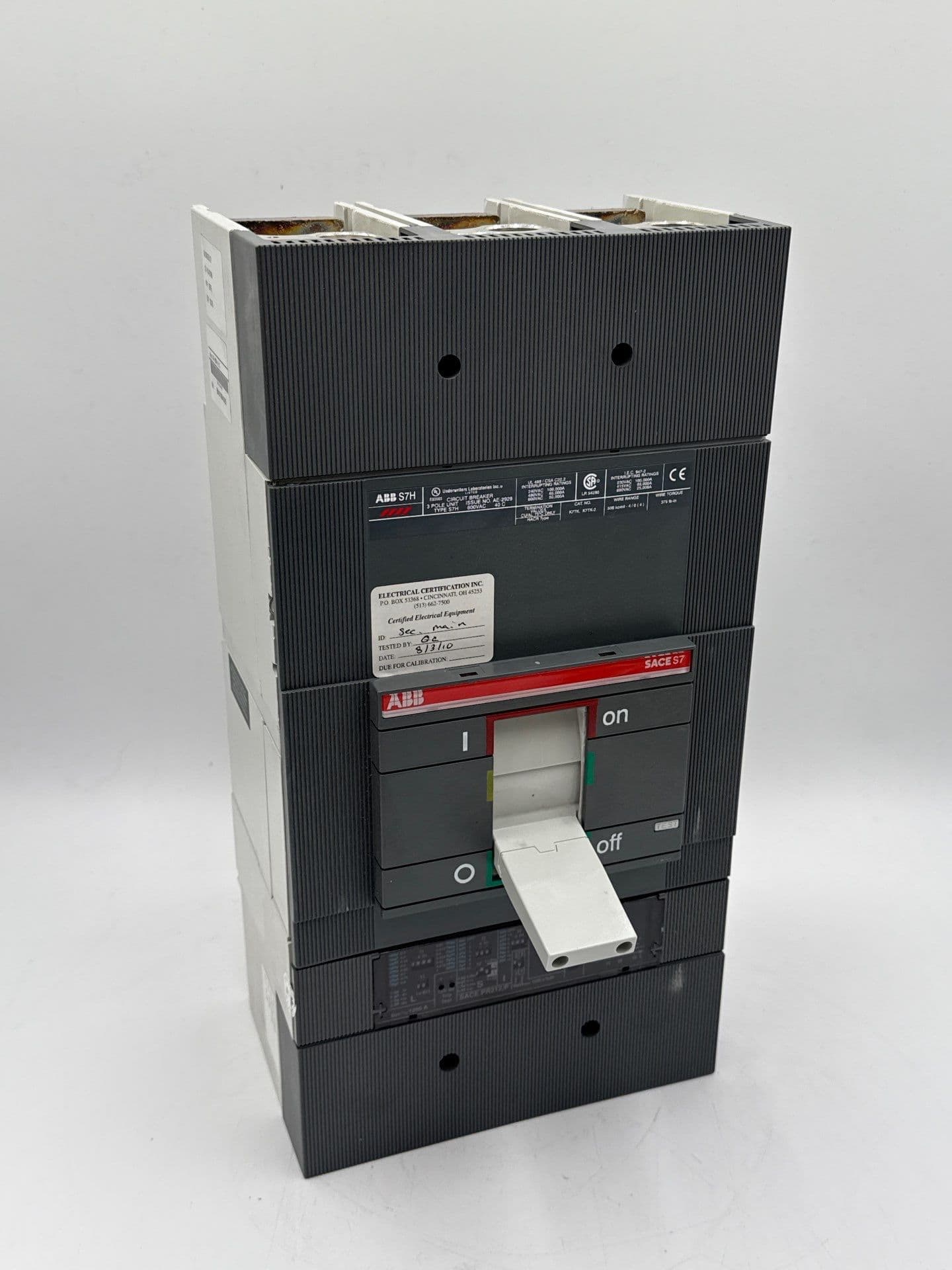 ABB S7H Circuit Breaker 1200A 3P 600V 3PH SACE S7 LSI Trip PR212/P – image 1